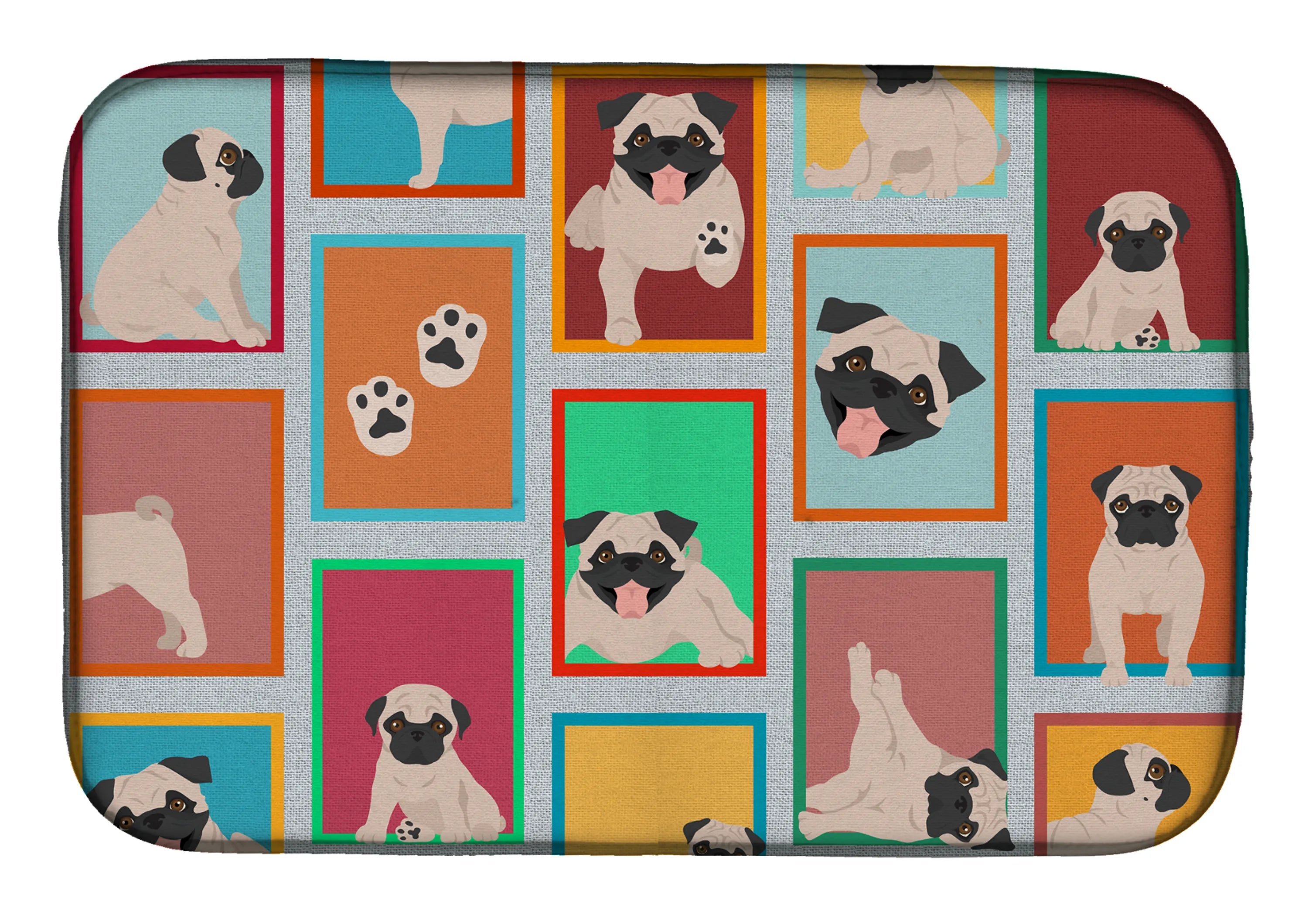 Lots of Dogs Dish Drying Mat - Size: 14  X 21" | Pack Of: 1 | Collection name: Lots of dogs