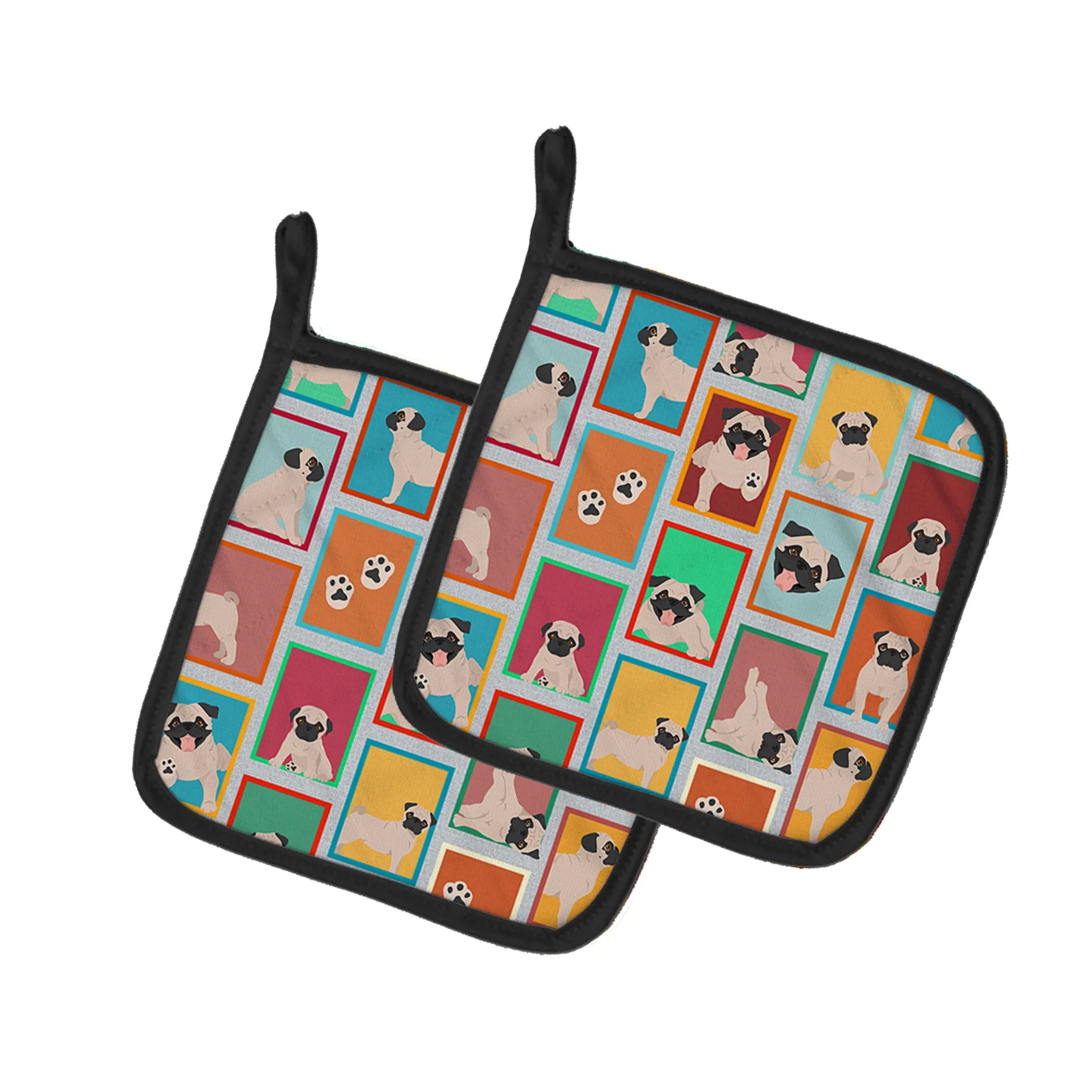 Lots of Dogs Pair of Pot Holders - Size: 7.5HX7.5W | Pack Of: 1 | Collection name: Lots of dogs