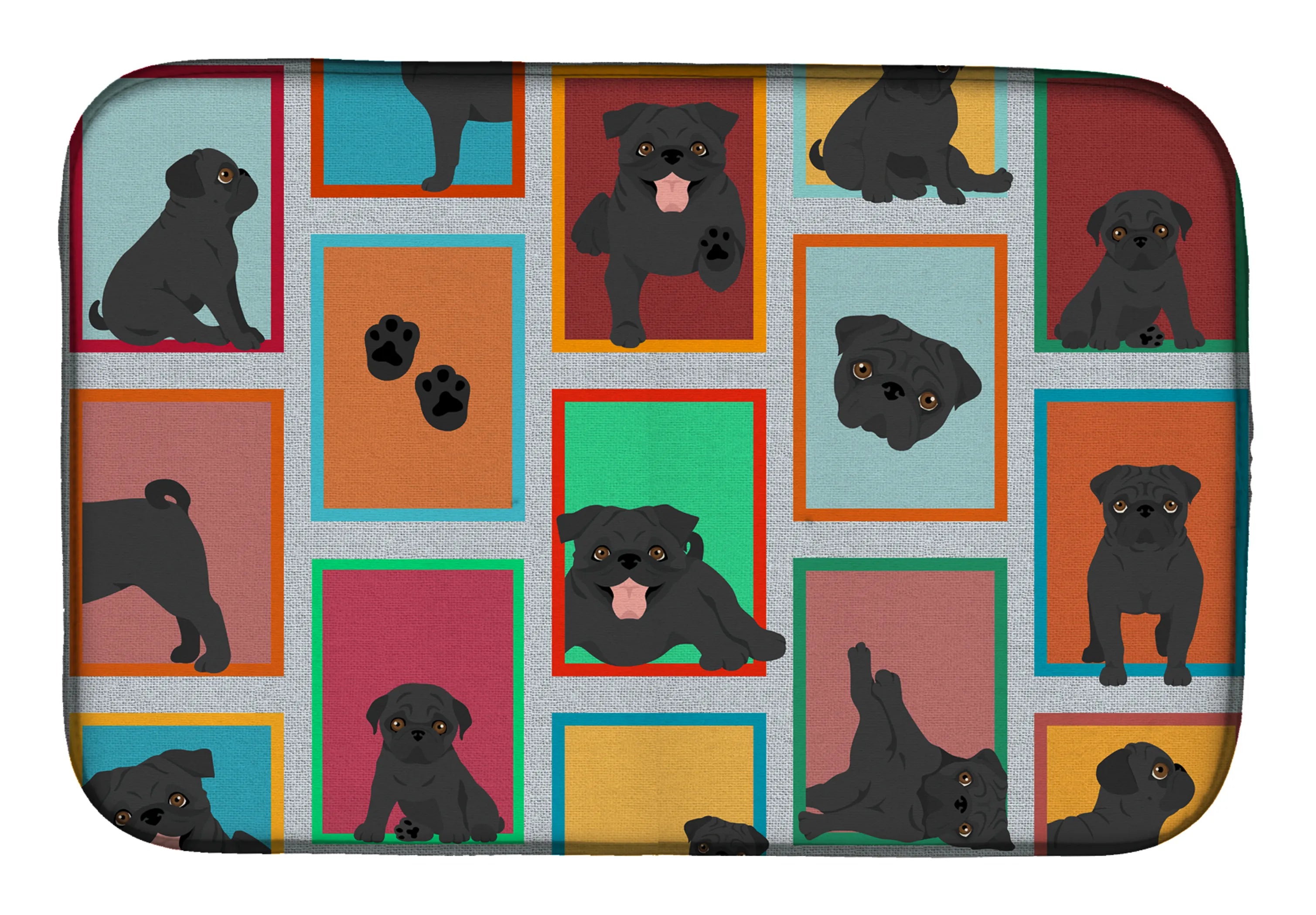 Lots of Dogs Dish Drying Mat - Size: 14  X 21" | Pack Of: 1 | Collection name: Lots of dogs