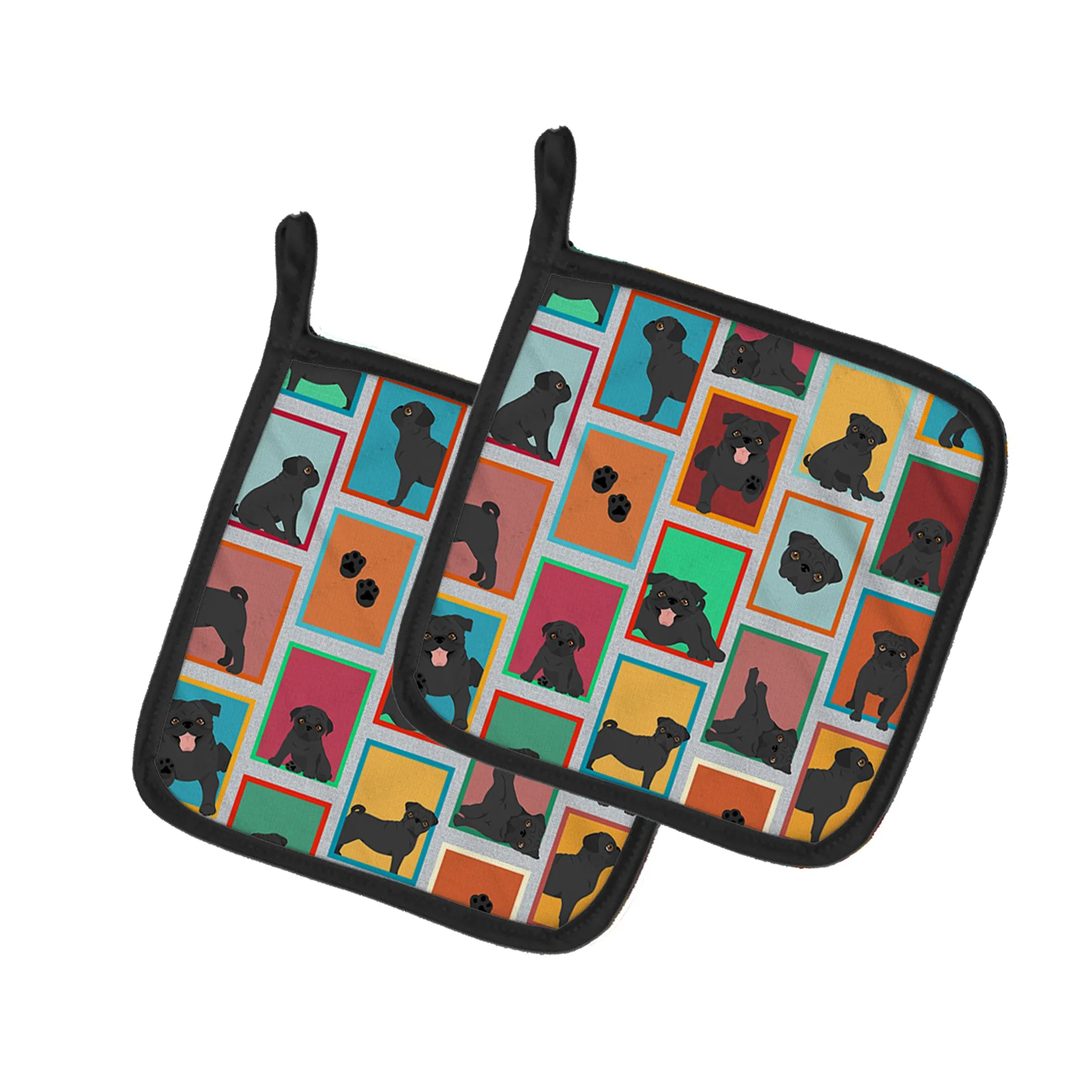 Lots of Dogs Pair of Pot Holders - Size: 7.5HX7.5W | Pack Of: 1 | Collection name: Lots of dogs