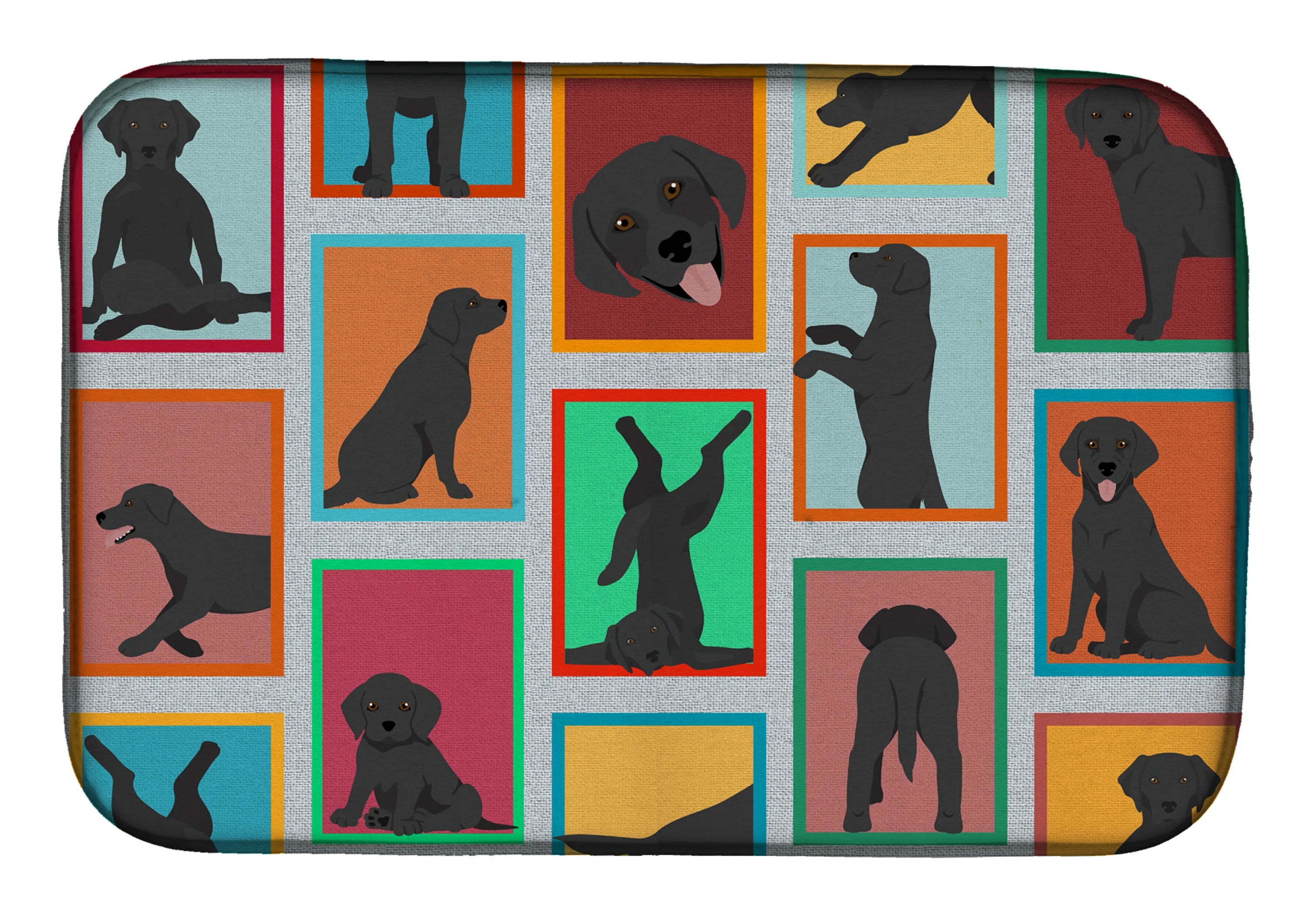 Lots of Dogs Dish Drying Mat - Size: 14  X 21" | Pack Of: 1 | Collection name: Lots of dogs