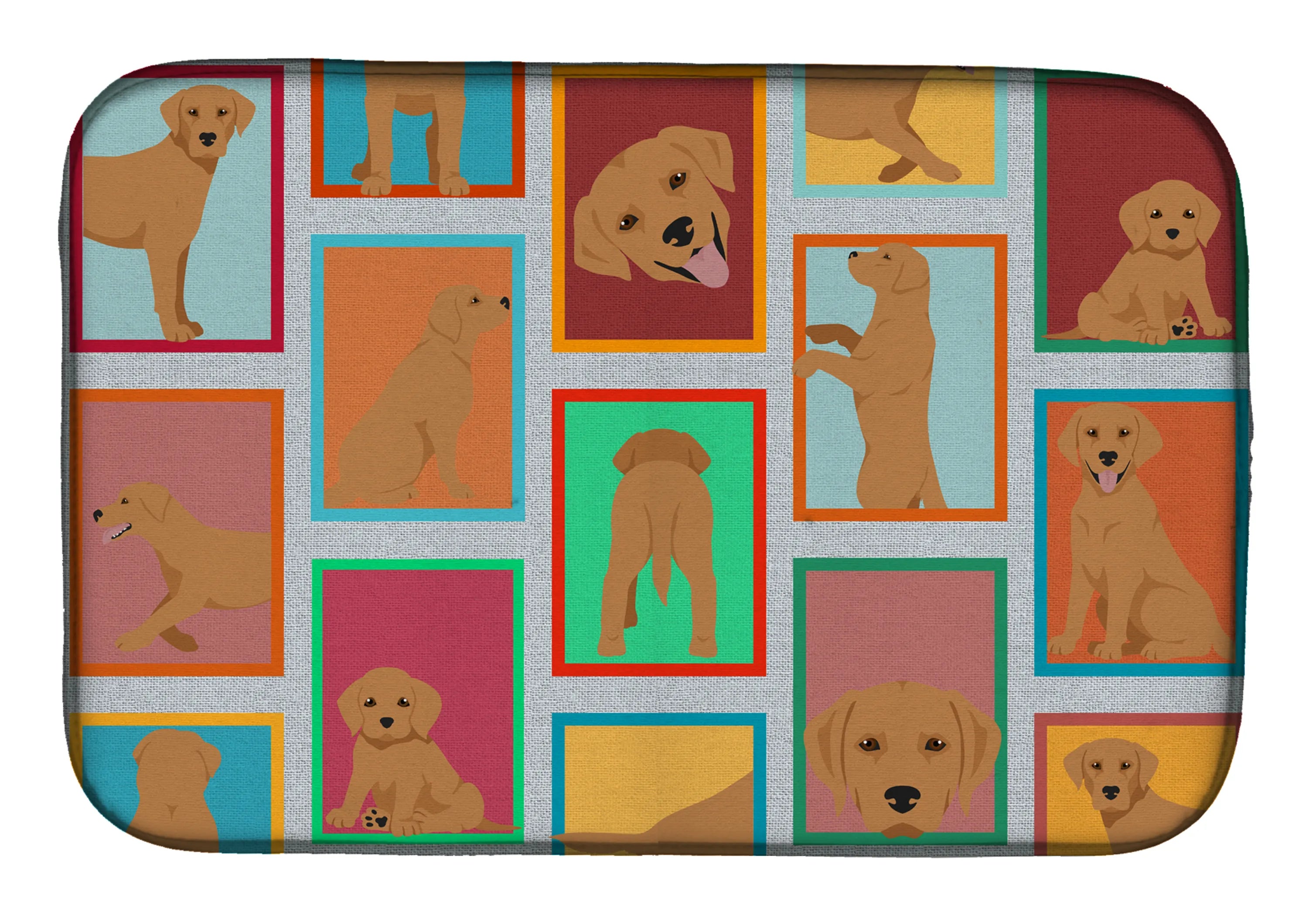Lots of Dogs Dish Drying Mat - Size: 14  X 21" | Pack Of: 1 | Collection name: Lots of dogs
