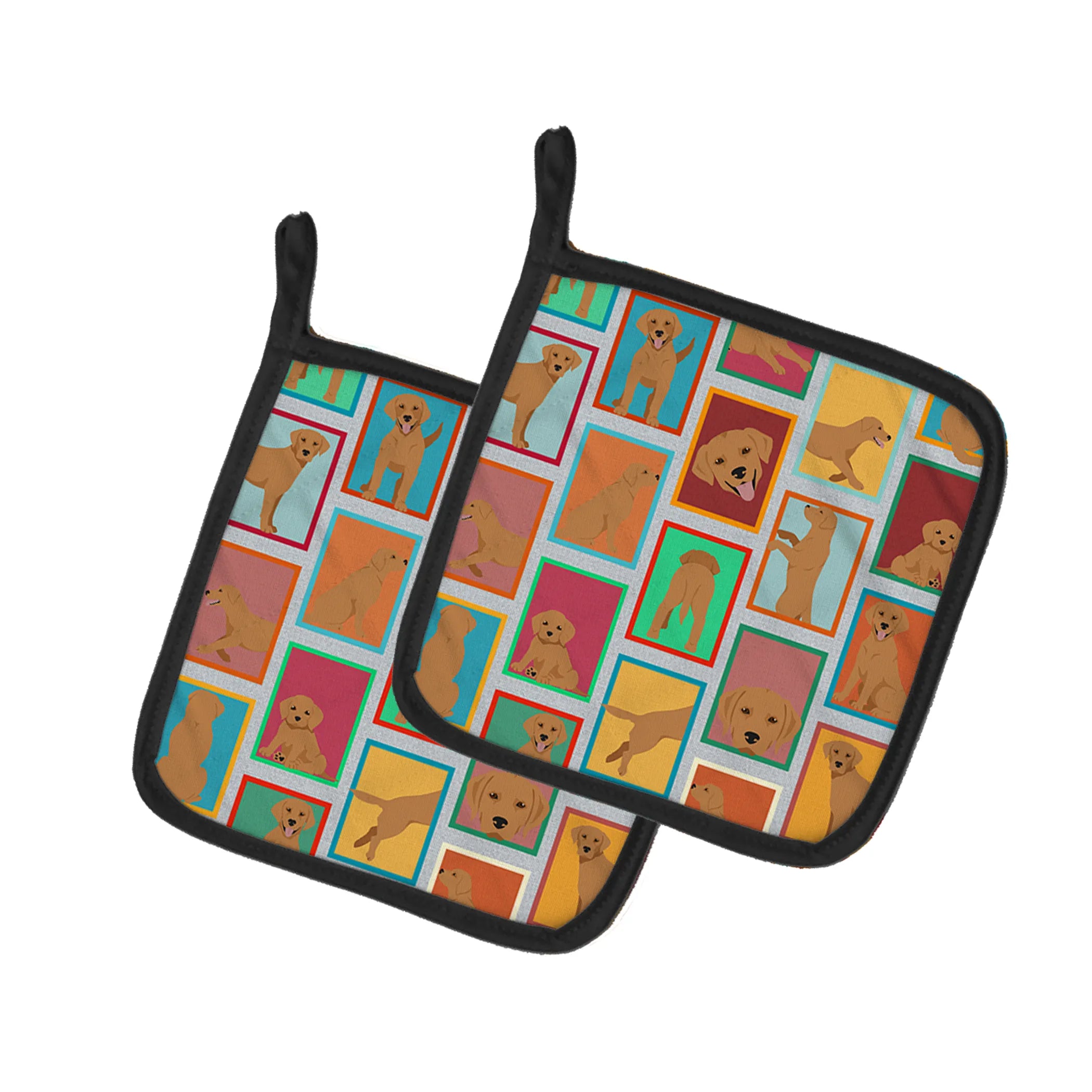 Lots of Dogs Pair of Pot Holders - Size: 7.5HX7.5W | Pack Of: 1 | Collection name: Lots of dogs