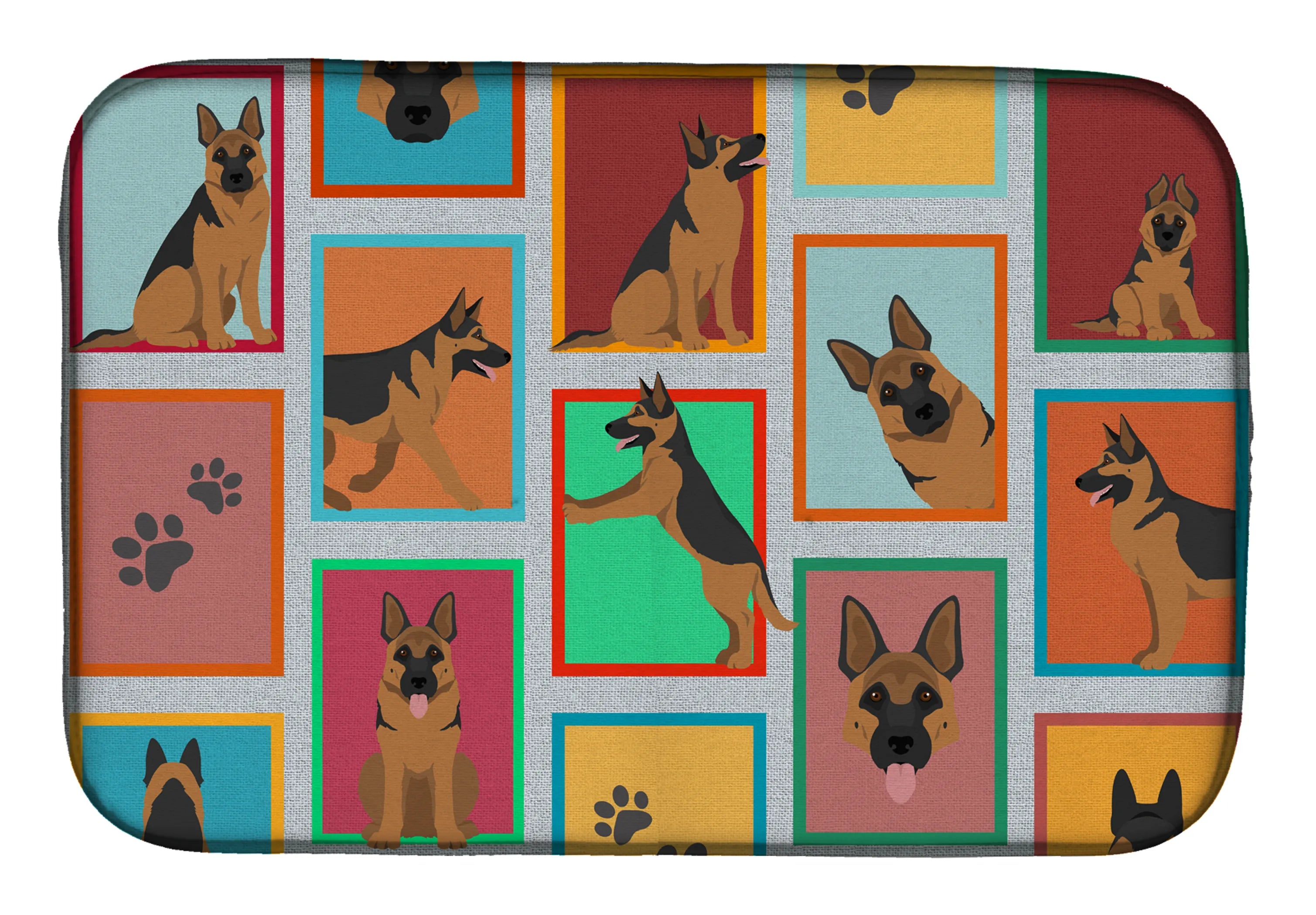 Lots of Dogs Dish Drying Mat - Size: 14  X 21" | Pack Of: 1 | Collection name: Lots of dogs