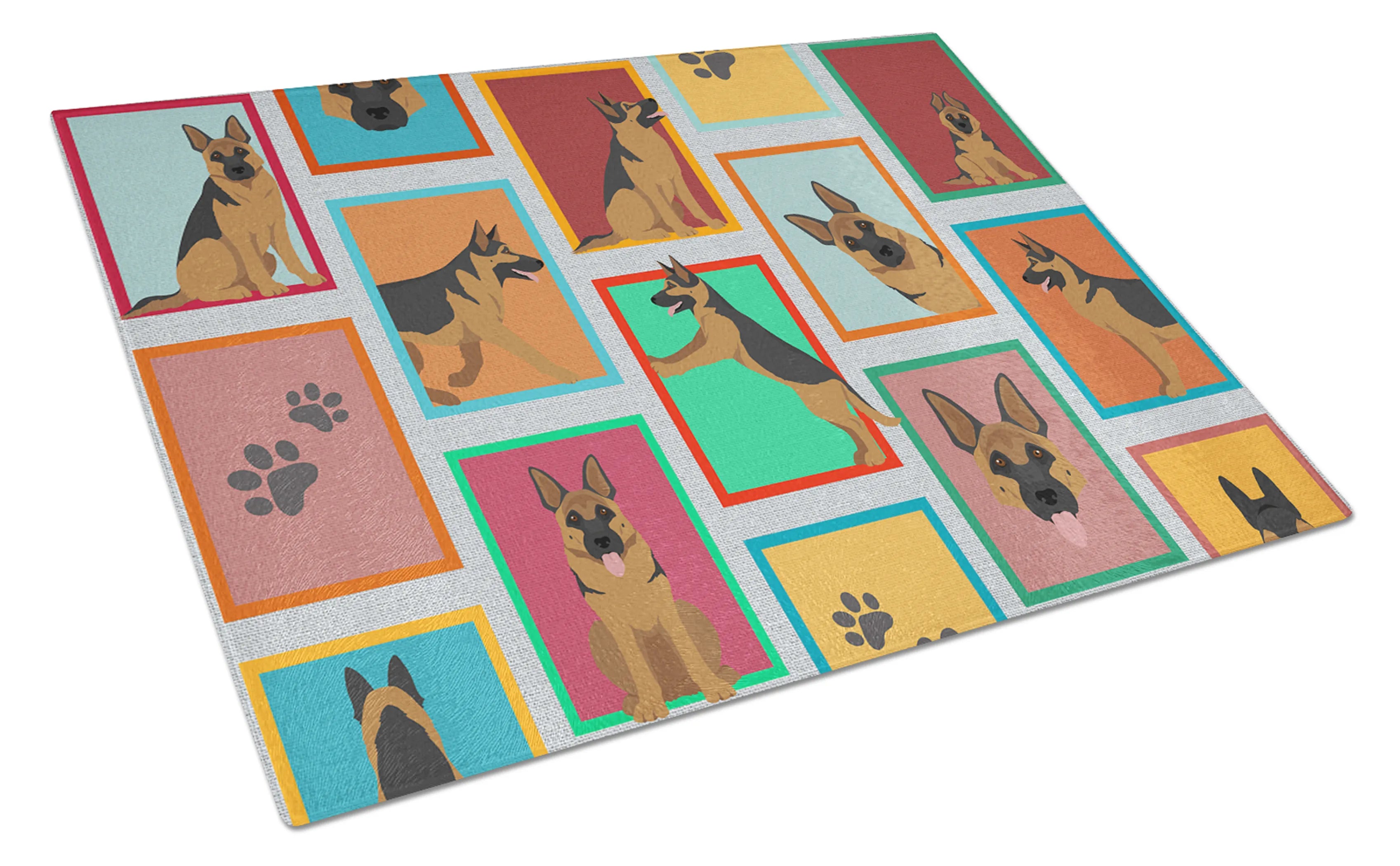 Lots of Dogs Glass Cutting Board - Size: LARGE | Pack Of: 1 | Collection name: Lots of dogs
