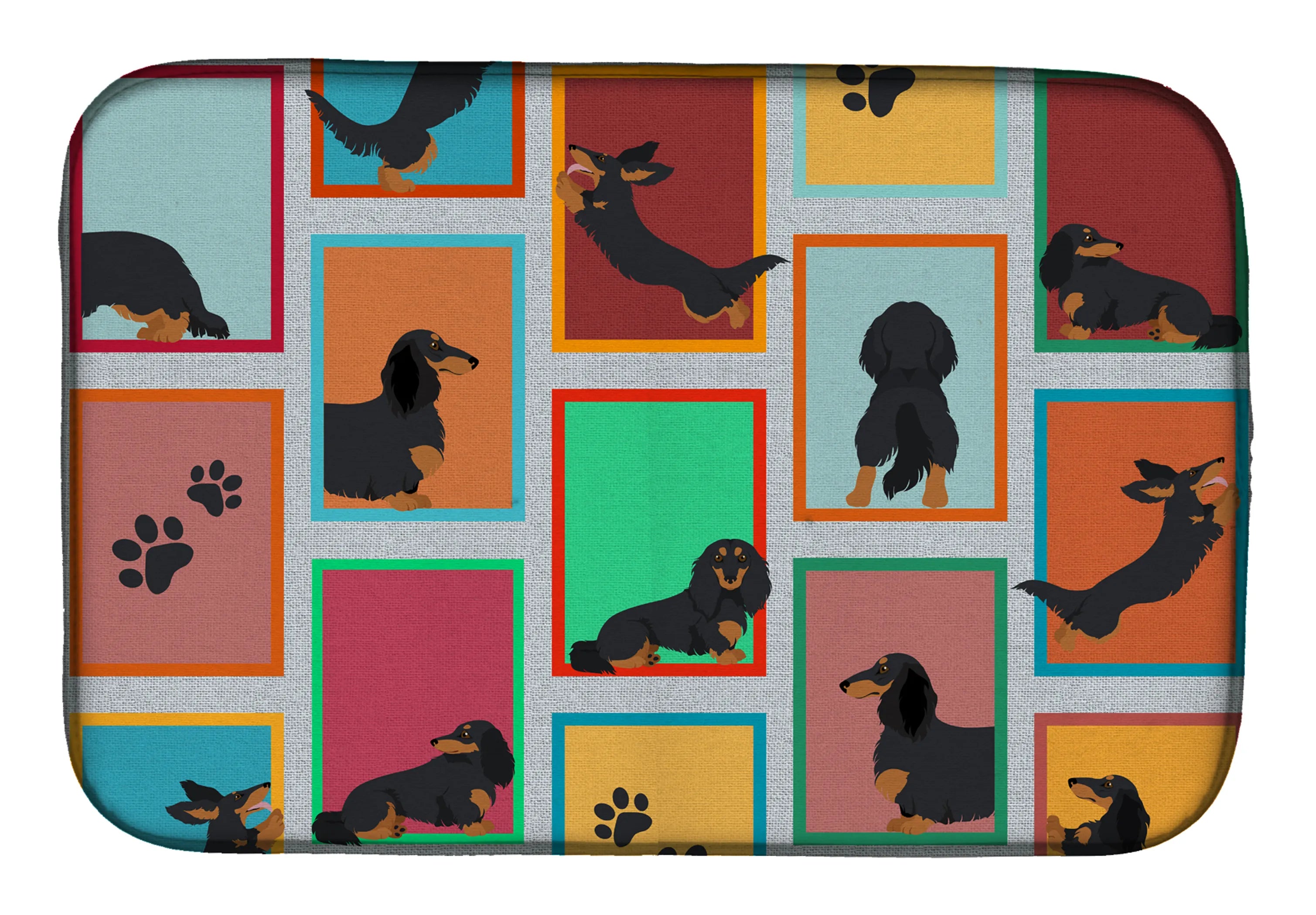 Lots of Dogs Dish Drying Mat - Size: 14  X 21" | Pack Of: 1 | Collection name: Lots of dogs
