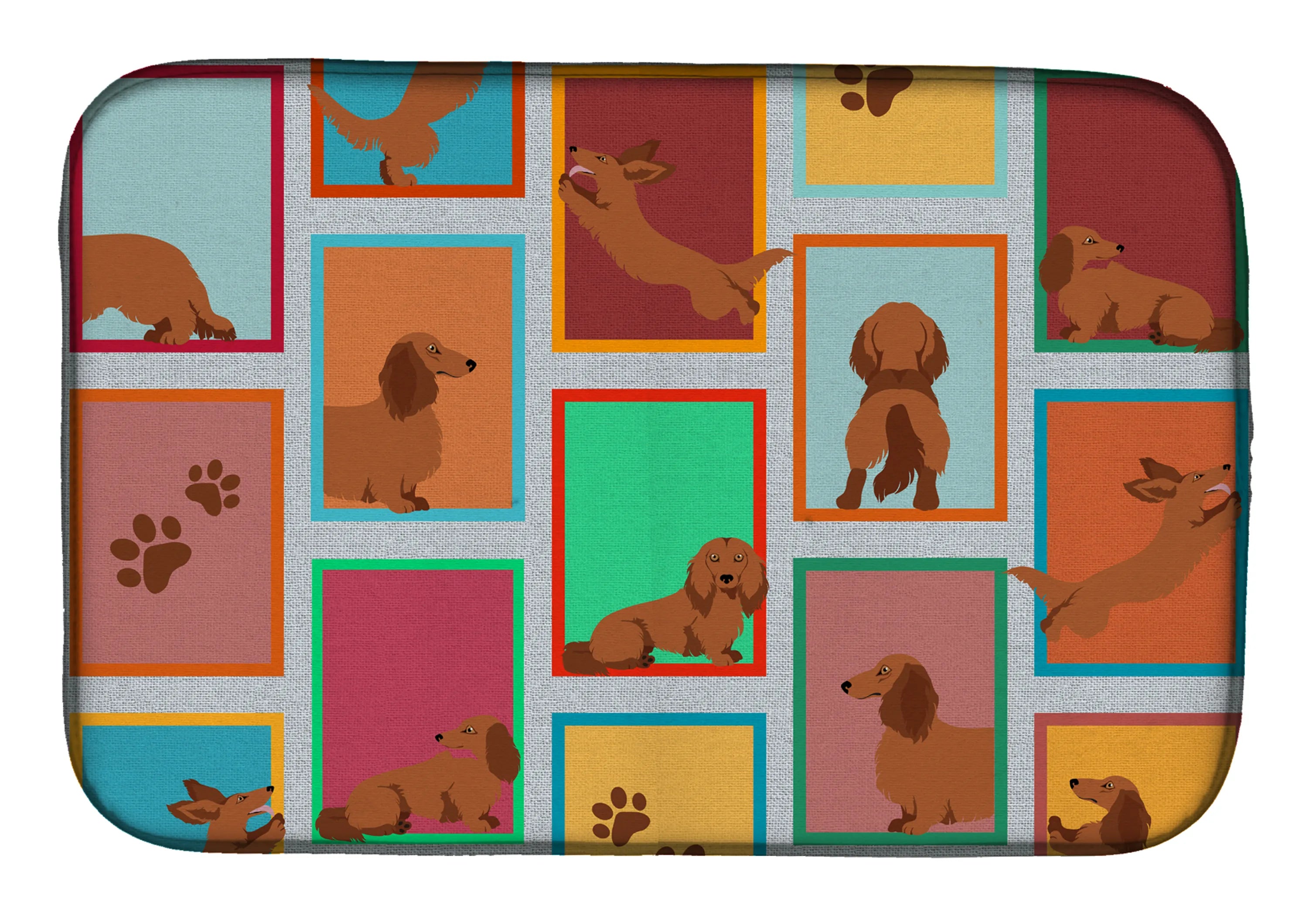 Lots of Dogs Dish Drying Mat - Size: 14  X 21" | Pack Of: 1 | Collection name: Lots of dogs