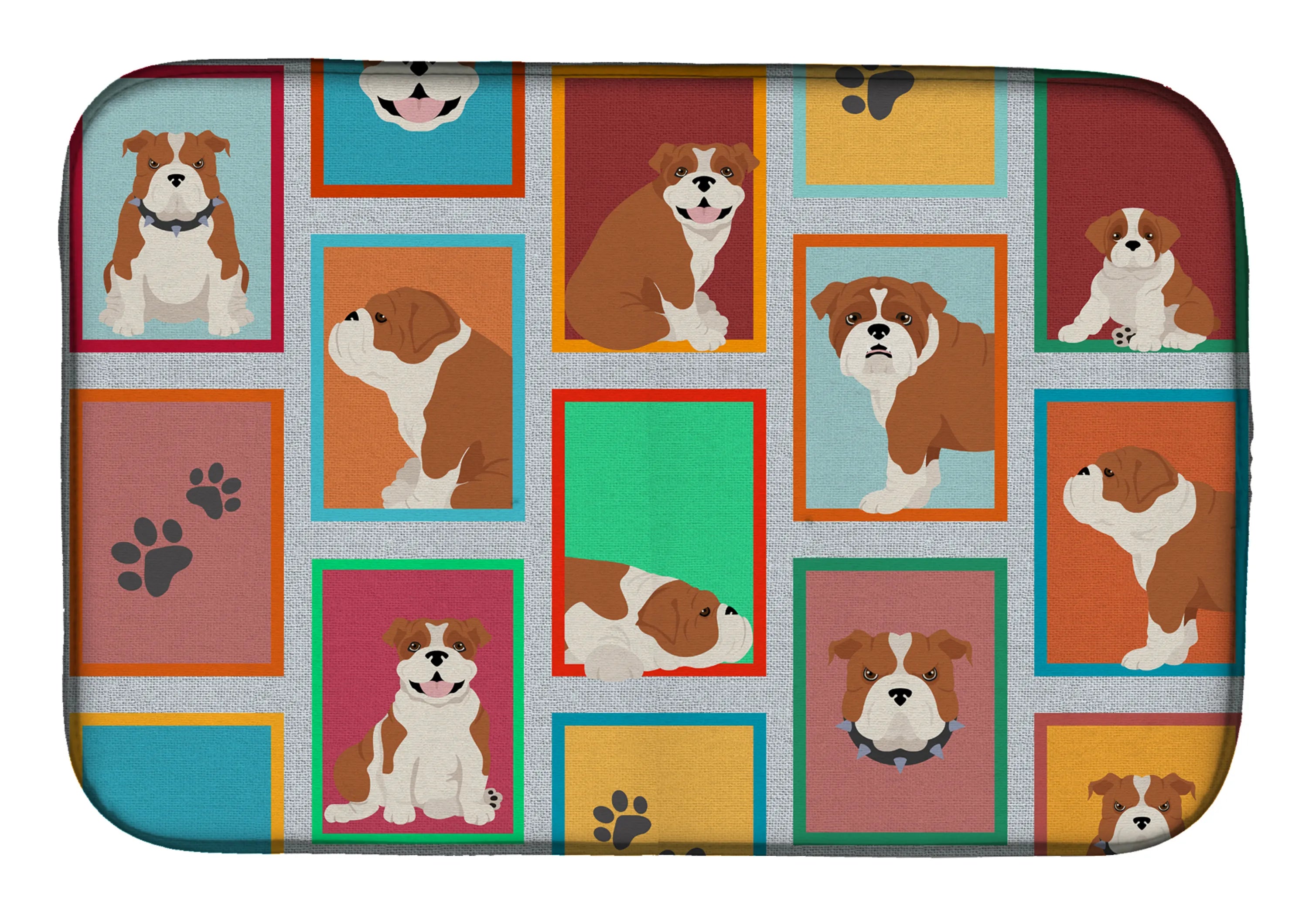 Lots of Dogs Dish Drying Mat - Size: 14  X 21" | Pack Of: 1 | Collection name: Lots of dogs