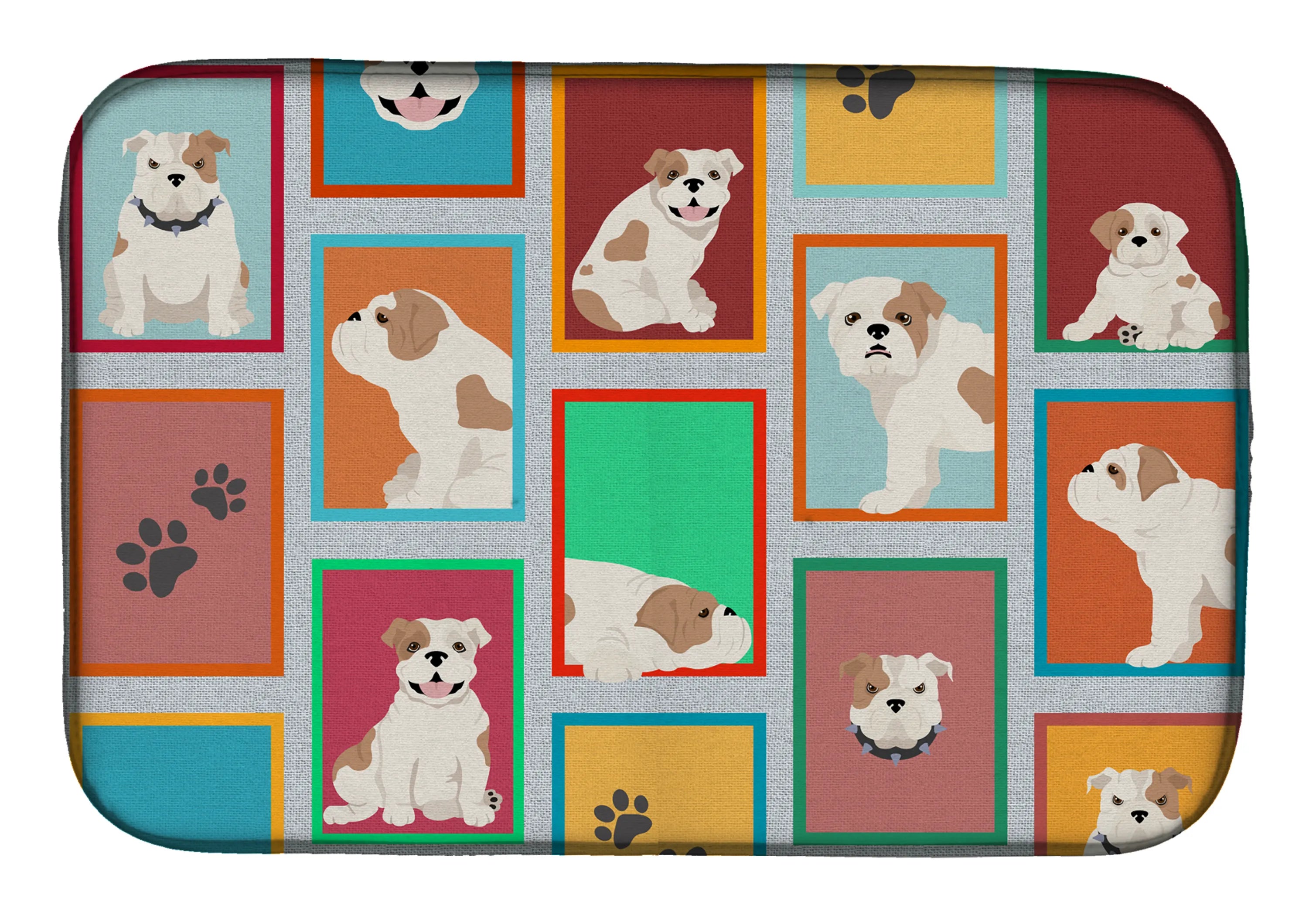 Lots of Dogs Dish Drying Mat - Size: 14  X 21" | Pack Of: 1 | Collection name: Lots of dogs