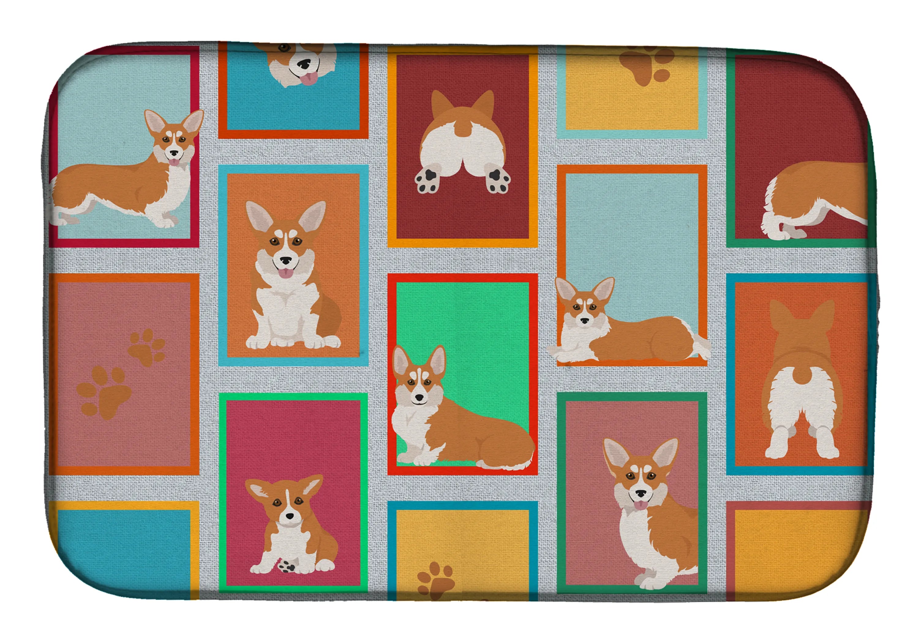 Lots of Dogs Dish Drying Mat - Size: 14  X 21" | Pack Of: 1 | Collection name: Lots of dogs