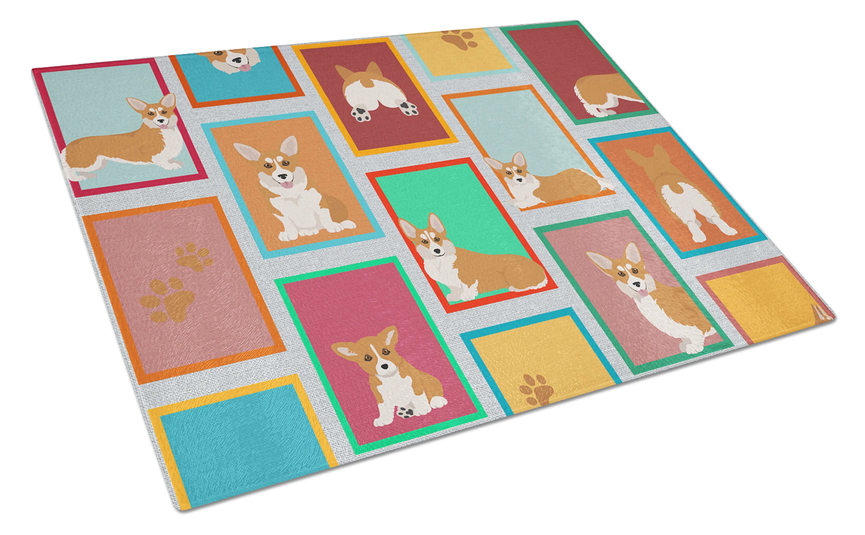 Lots of Dogs Glass Cutting Board - Size: LARGE | Pack Of: 1 | Collection name: Lots of dogs