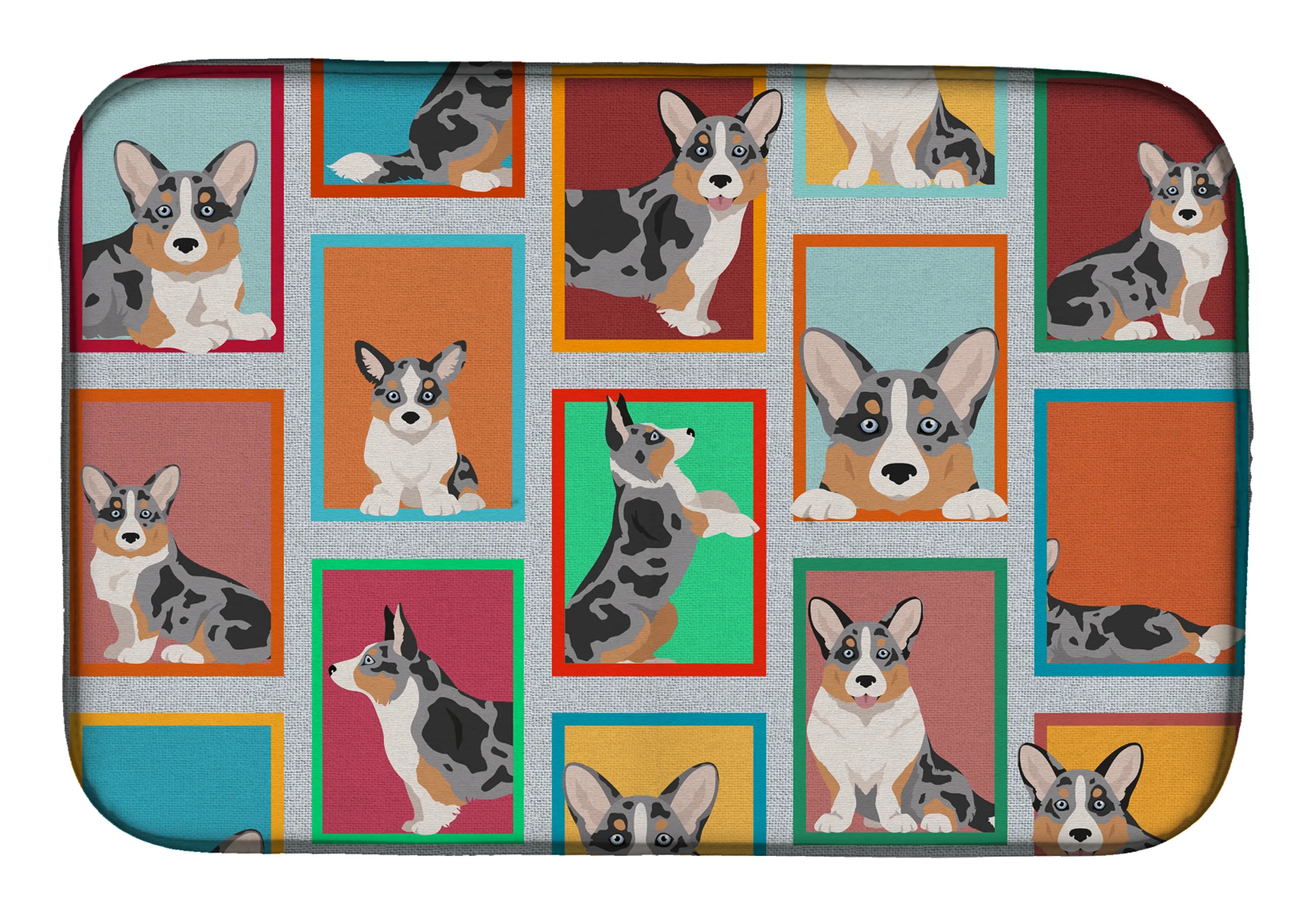 Lots of Dogs Dish Drying Mat - Size: 14  X 21" | Pack Of: 1 | Collection name: Lots of dogs