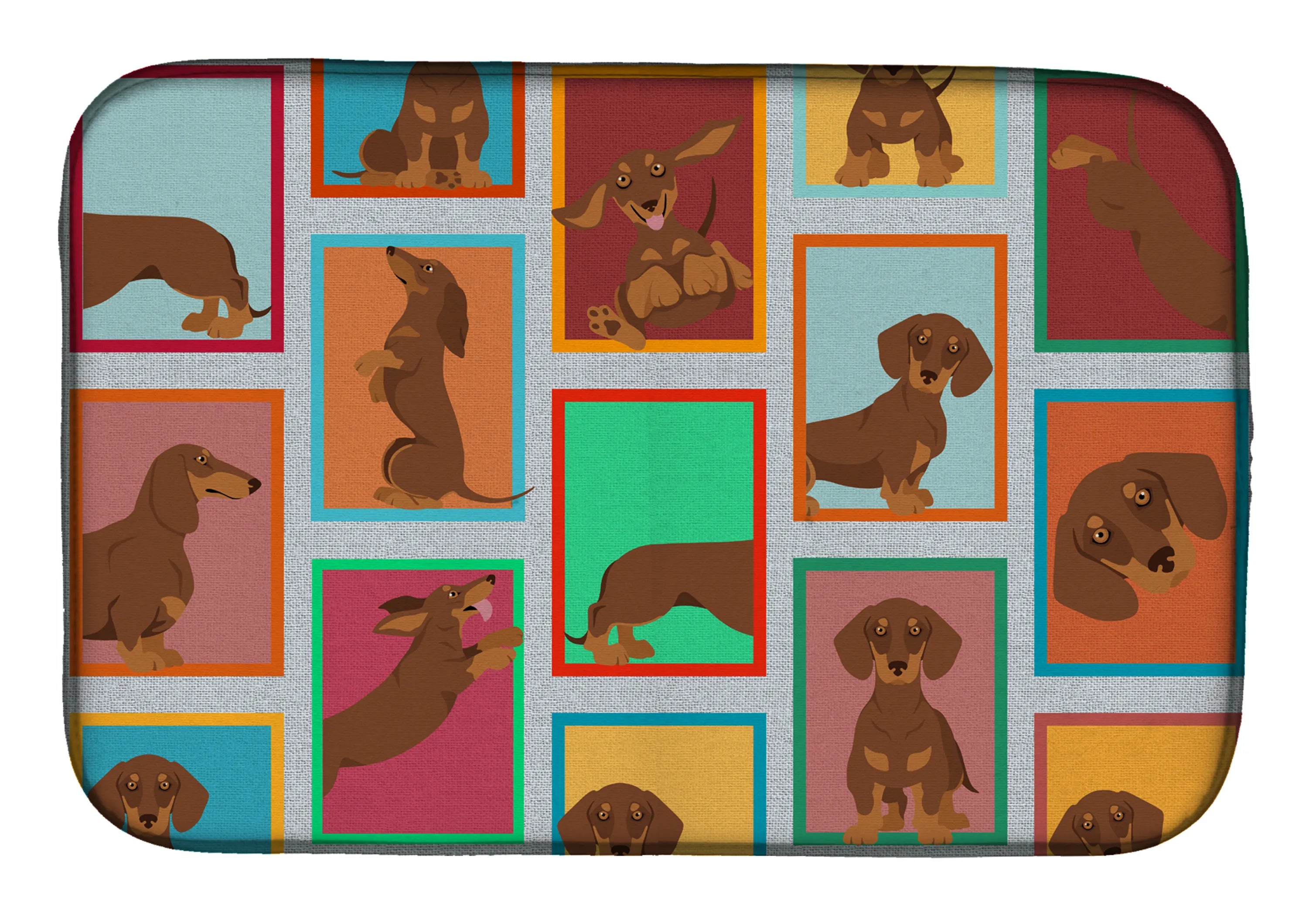 Lots of Dogs Dish Drying Mat - Size: 14  X 21" | Pack Of: 1 | Collection name: Lots of dogs