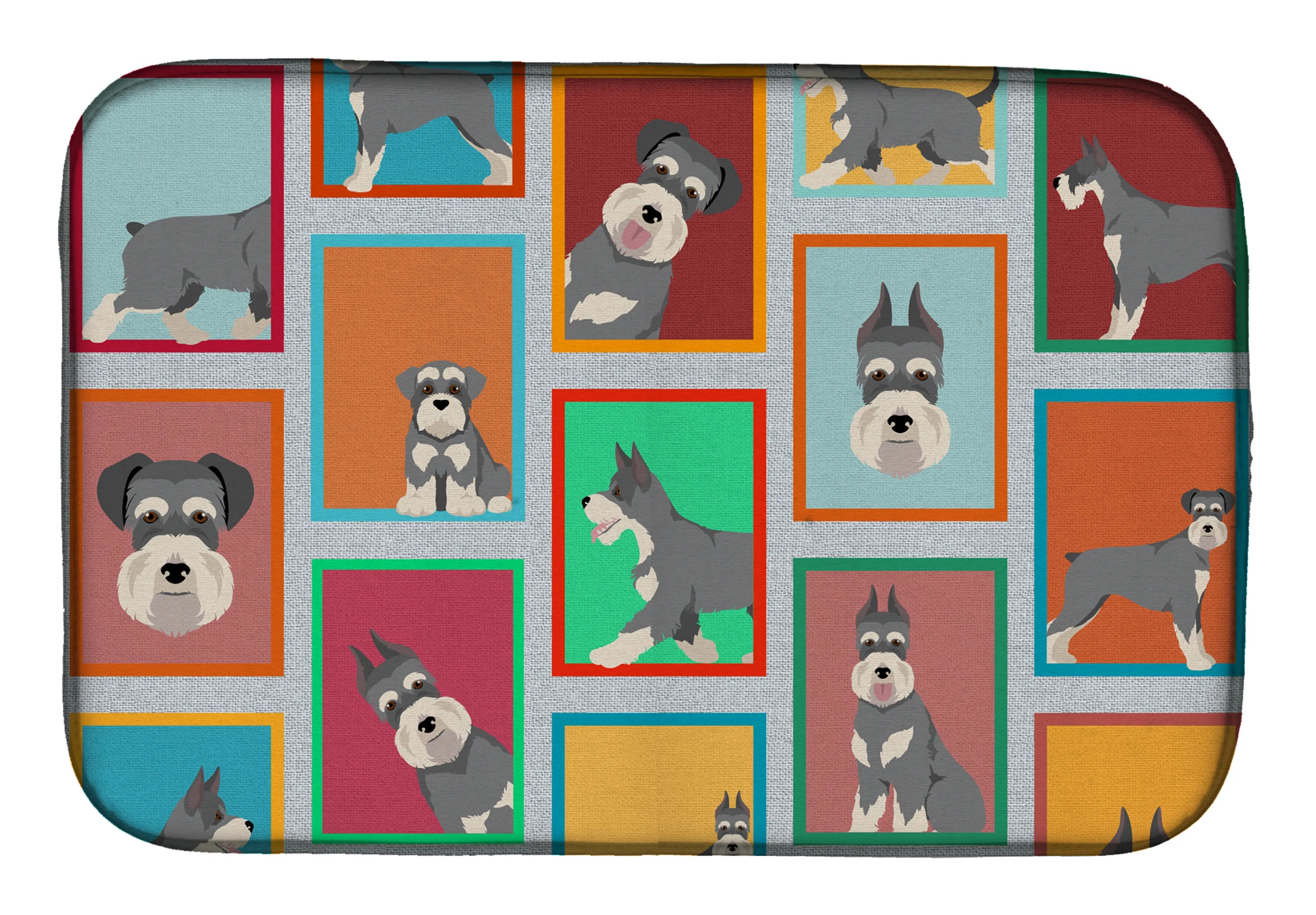 Lots of Dogs Dish Drying Mat - Size: 14  X 21" | Pack Of: 1 | Collection name: Lots of dogs