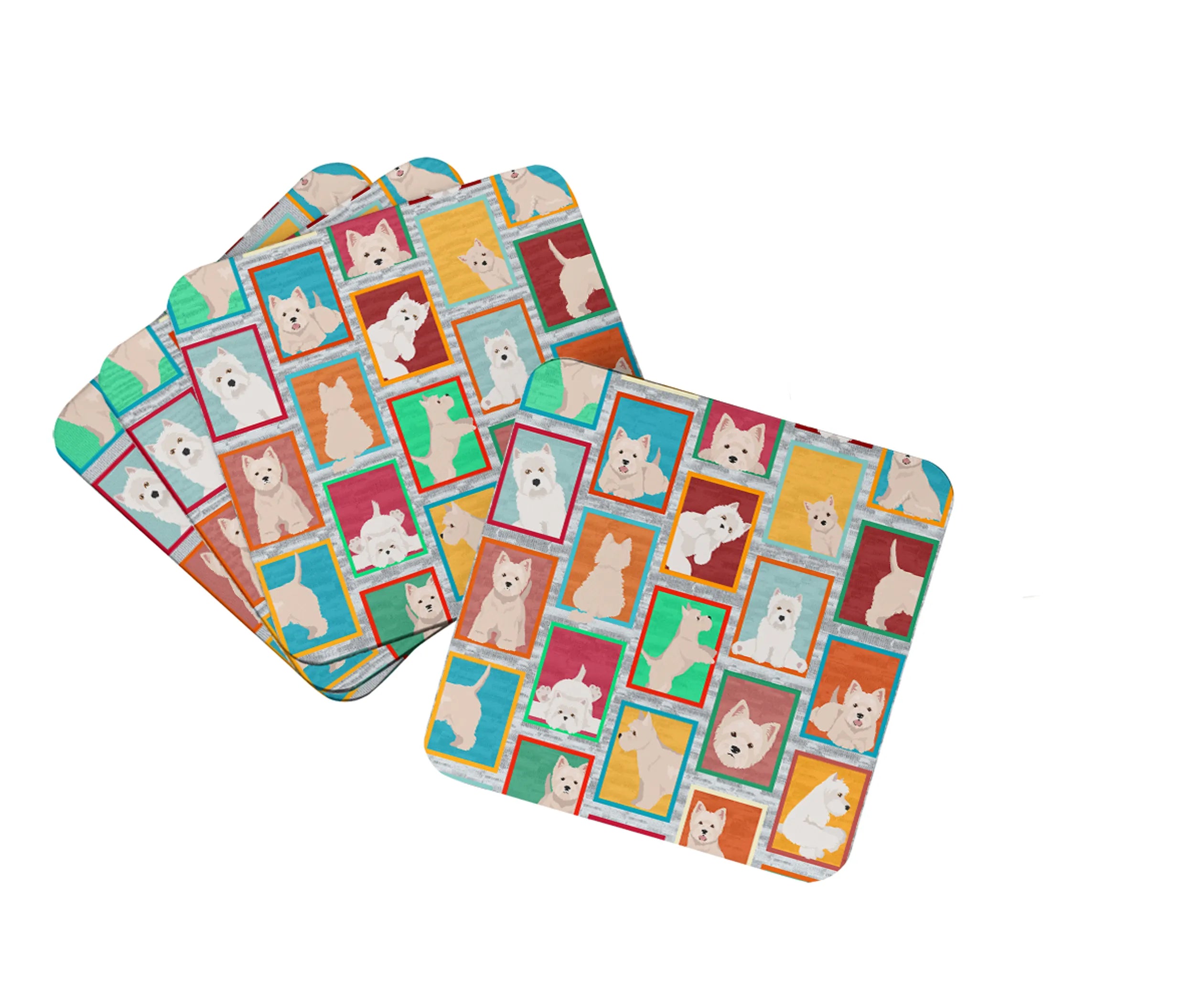 Lots of Dogs Foam Coasters - Size: 3.5 | Pack Of: 1 | Collection name: Lots of dogs