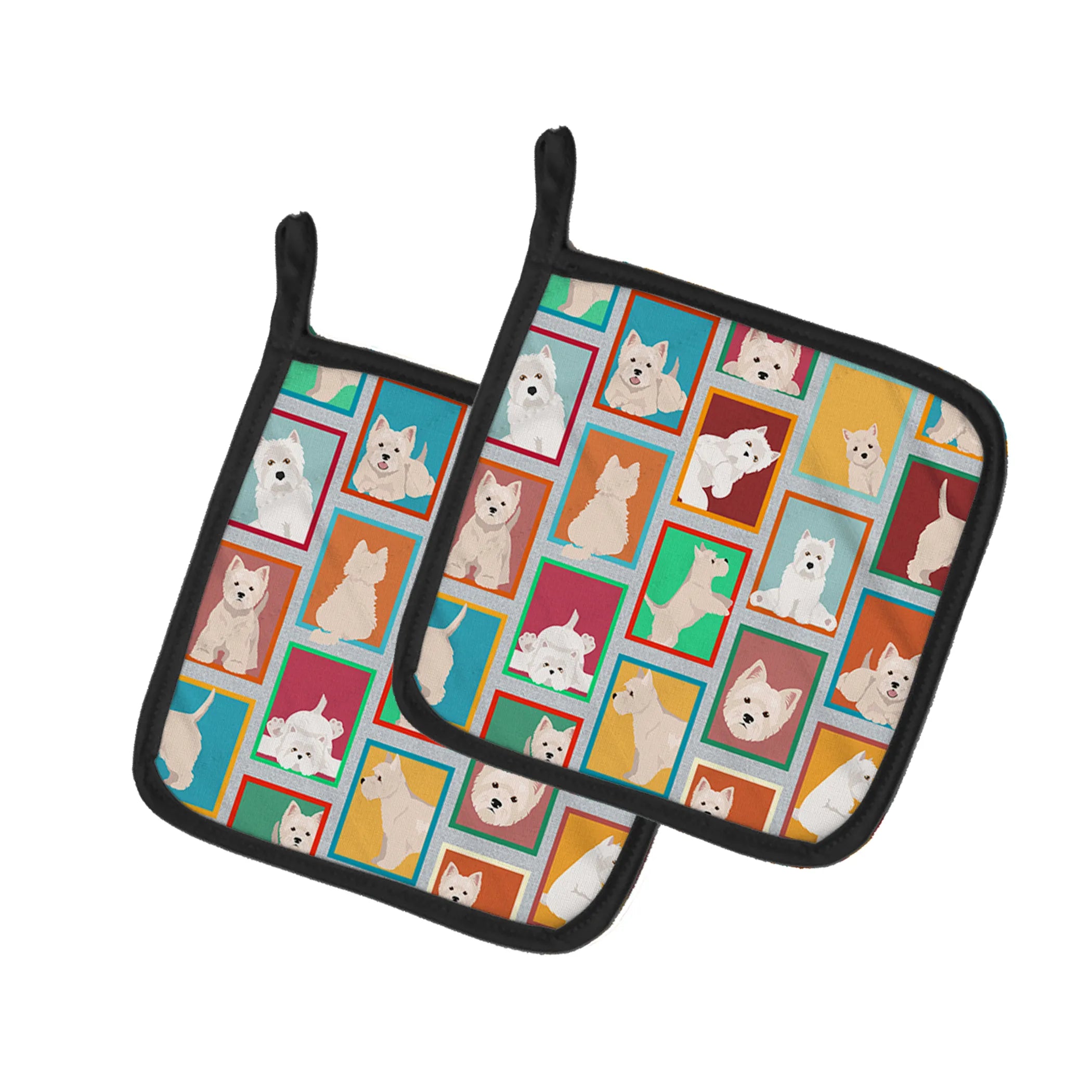 Lots of Dogs Pair of Pot Holders - Size: 7.5HX7.5W | Pack Of: 1 | Collection name: Lots of dogs