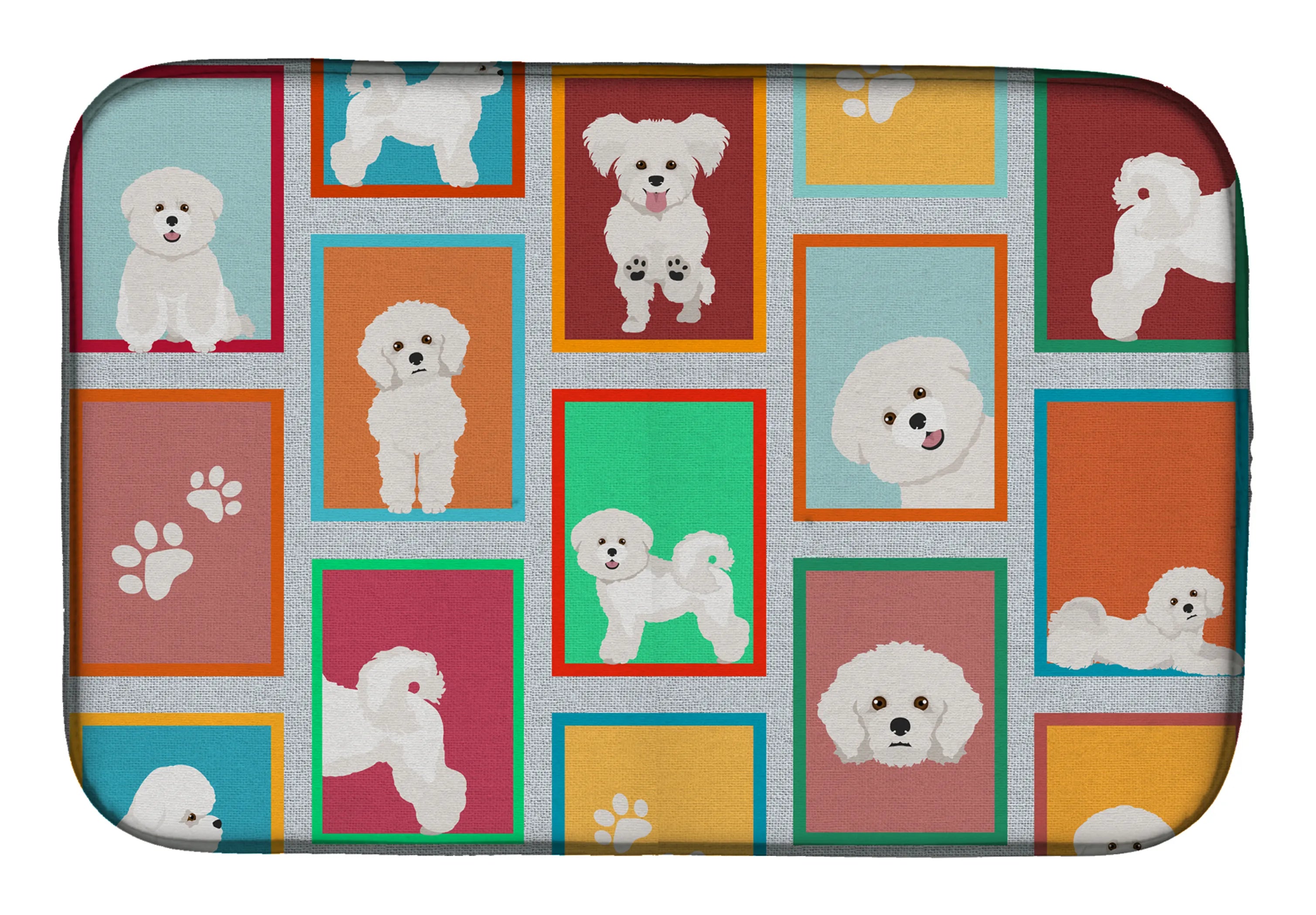 Lots of Dogs Dish Drying Mat - Size: 14  X 21" | Pack Of: 1 | Collection name: Lots of dogs