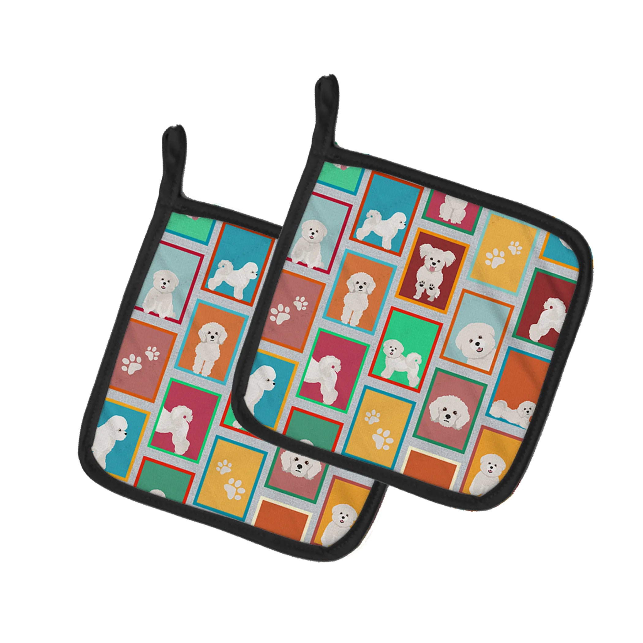 Lots of Dogs Pair of Pot Holders - Size: 7.5HX7.5W | Pack Of: 1 | Collection name: Lots of dogs