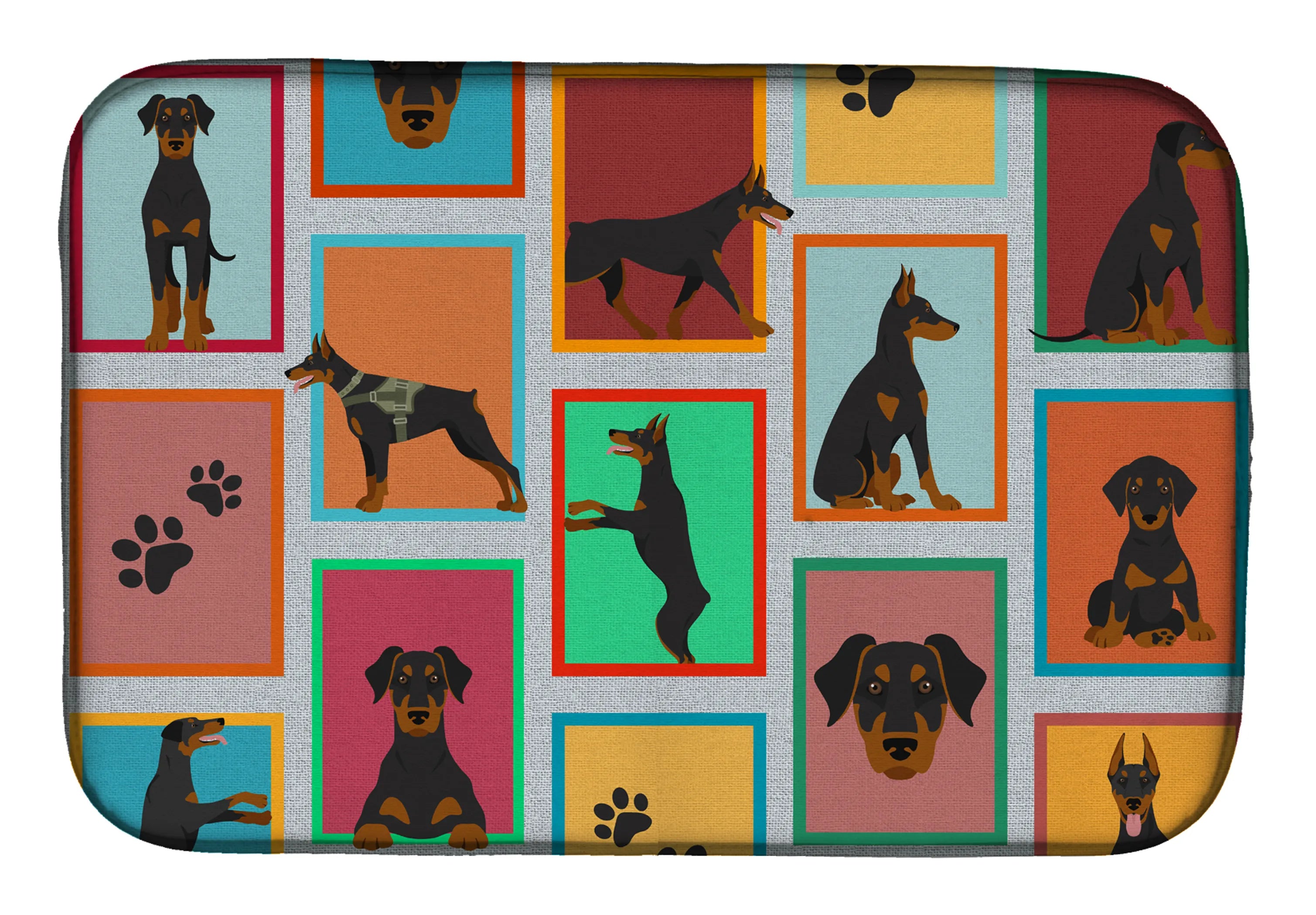 Lots of Dogs Dish Drying Mat - Size: 14  X 21" | Pack Of: 1 | Collection name: Lots of dogs