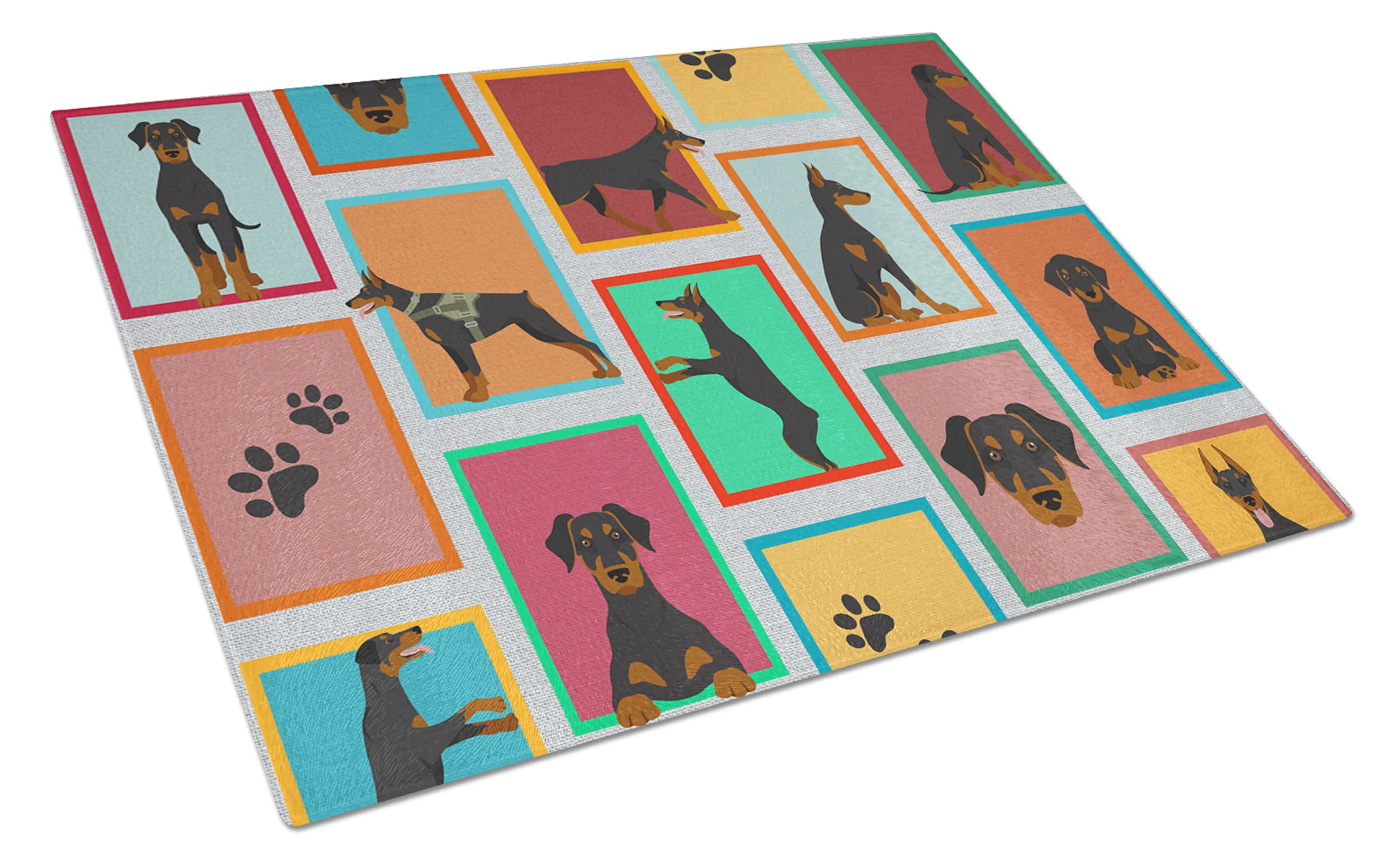Lots of Dogs Glass Cutting Board - Size: LARGE | Pack Of: 1 | Collection name: Lots of dogs