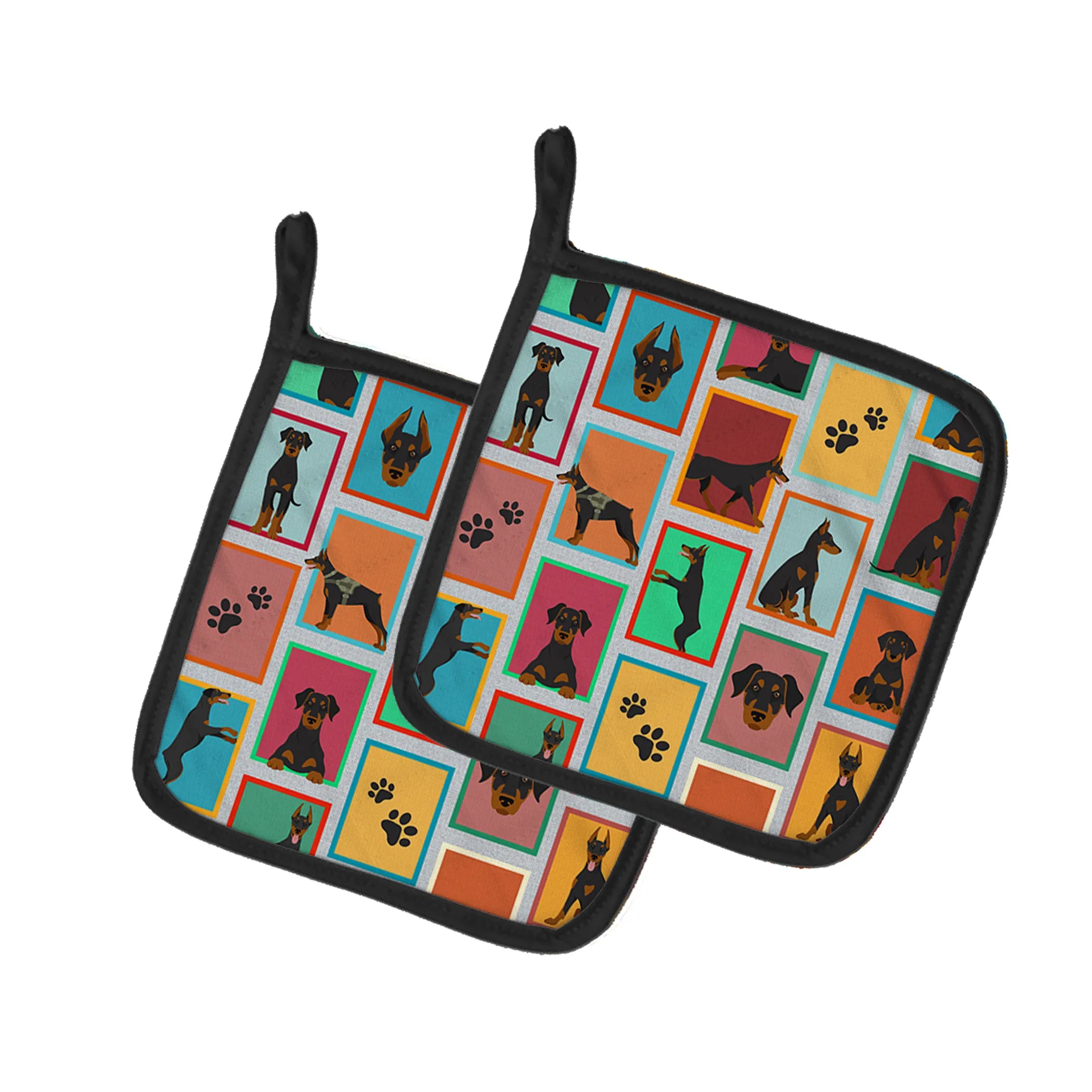 Lots of Dogs Pair of Pot Holders - Size: 7.5HX7.5W | Pack Of: 1 | Collection name: Lots of dogs