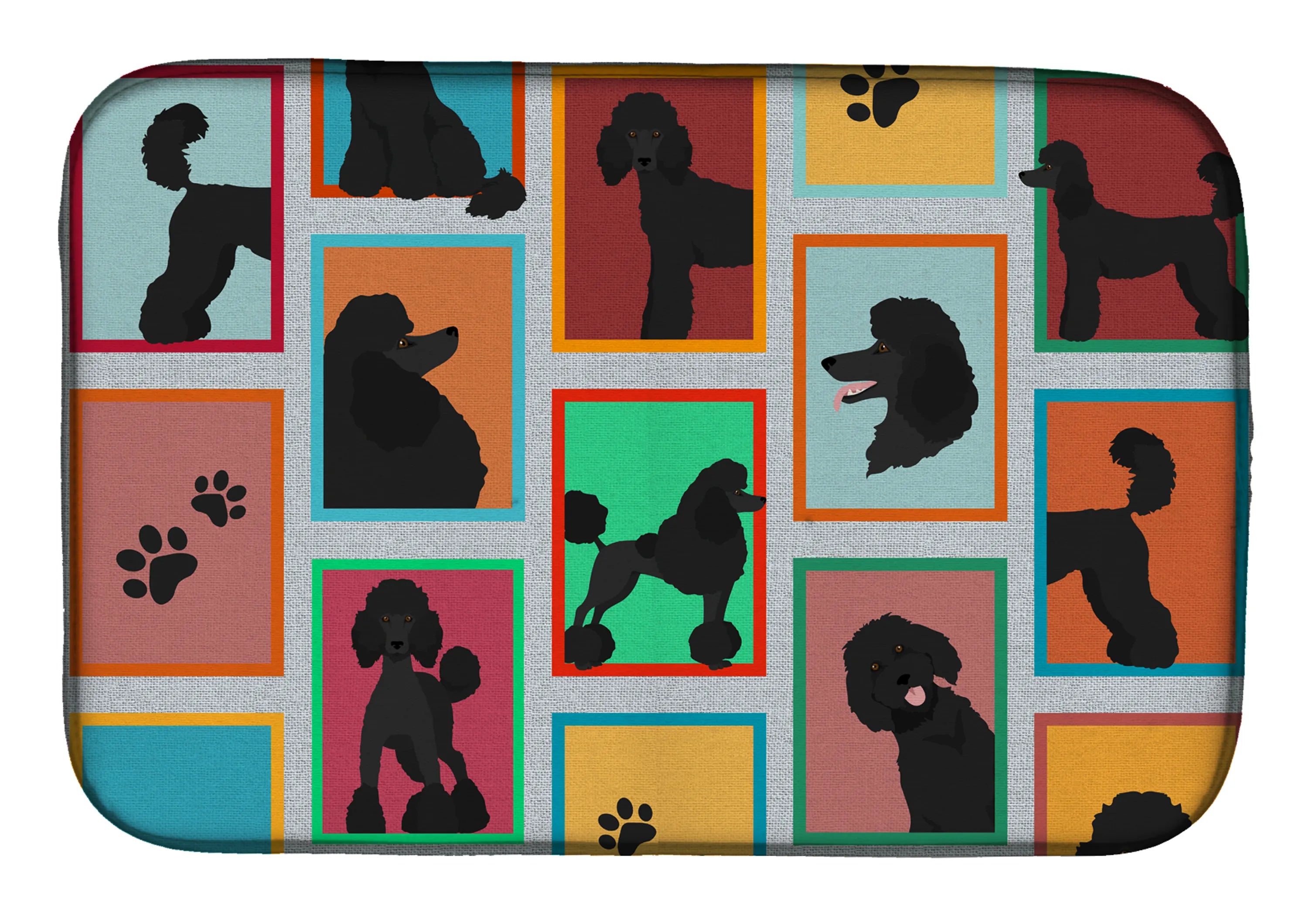 Lots of Dogs Dish Drying Mat - Size: 14  X 21" | Pack Of: 1 | Collection name: Lots of dogs