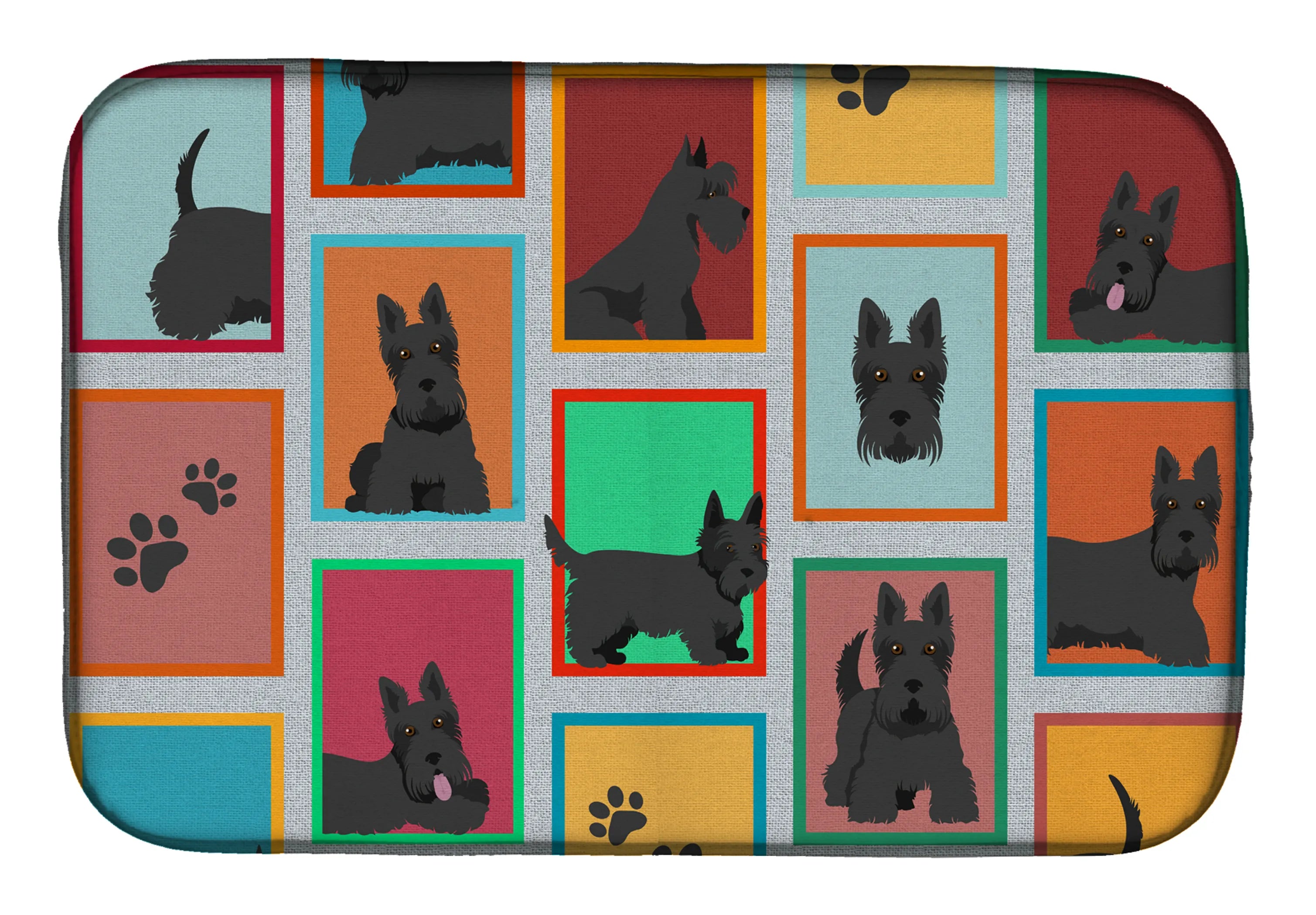 Lots of Dogs Dish Drying Mat - Size: 14  X 21" | Pack Of: 1 | Collection name: Lots of dogs