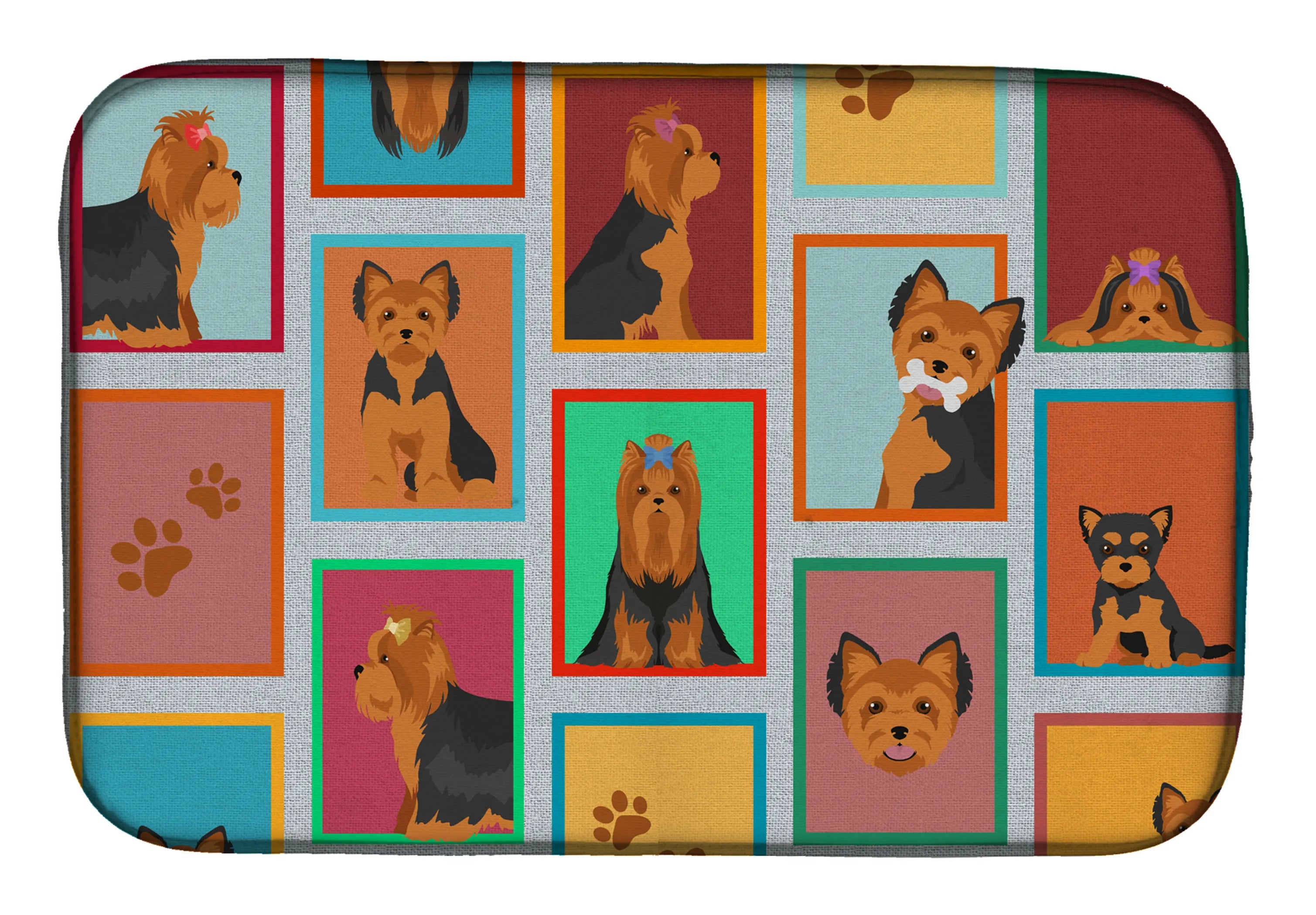 Lots of Dogs Dish Drying Mat - Size: 14  X 21" | Pack Of: 1 | Collection name: Lots of dogs