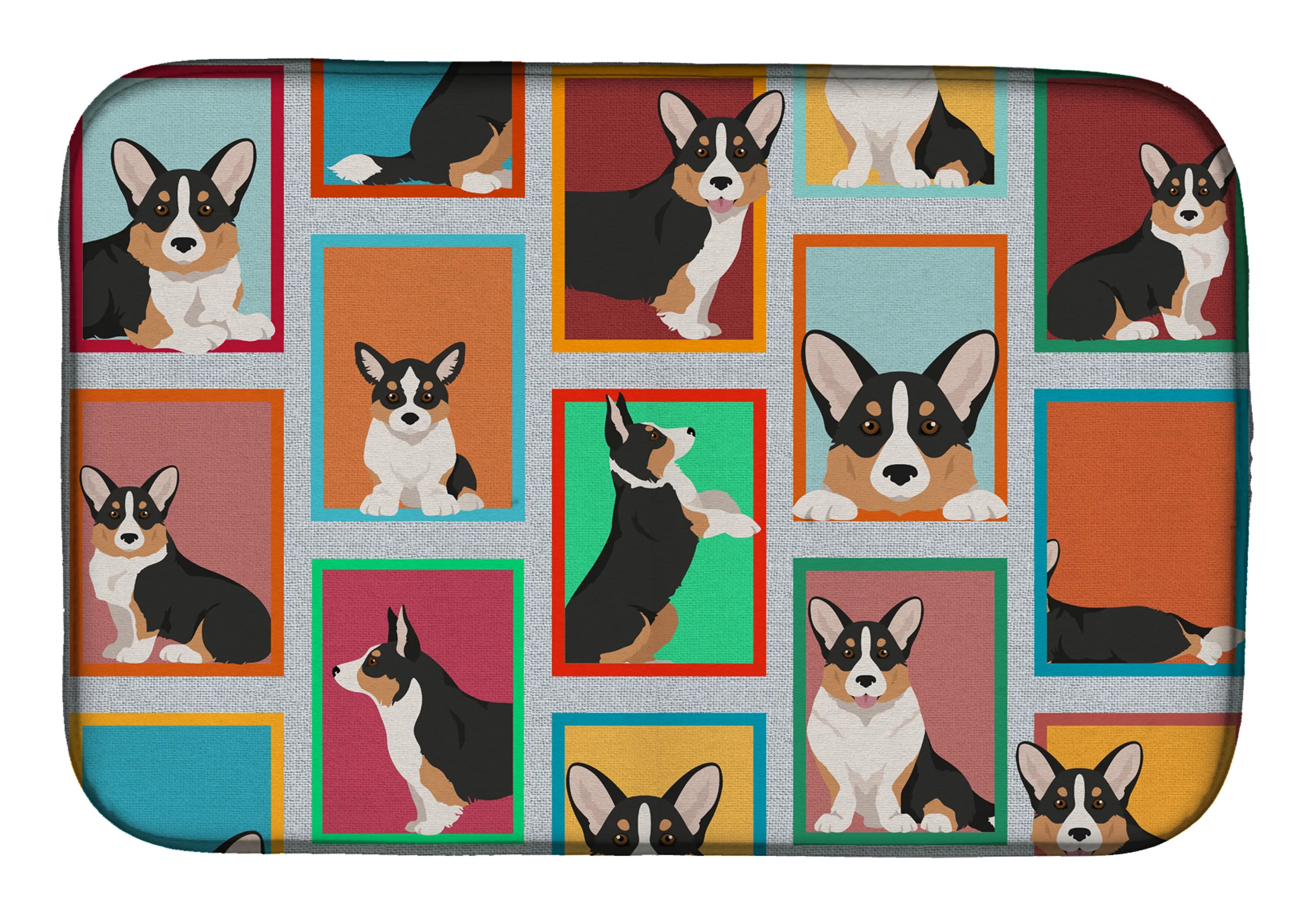 Lots of Dogs Dish Drying Mat - Size: 14  X 21" | Pack Of: 1 | Collection name: Lots of dogs