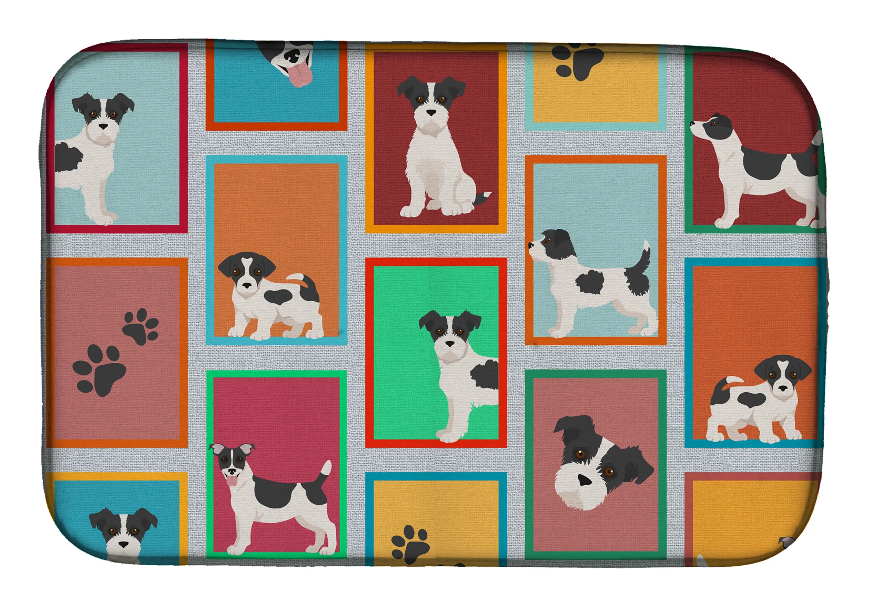 Lots of Dogs Dish Drying Mat - Size: 14  X 21" | Pack Of: 1 | Collection name: Lots of dogs