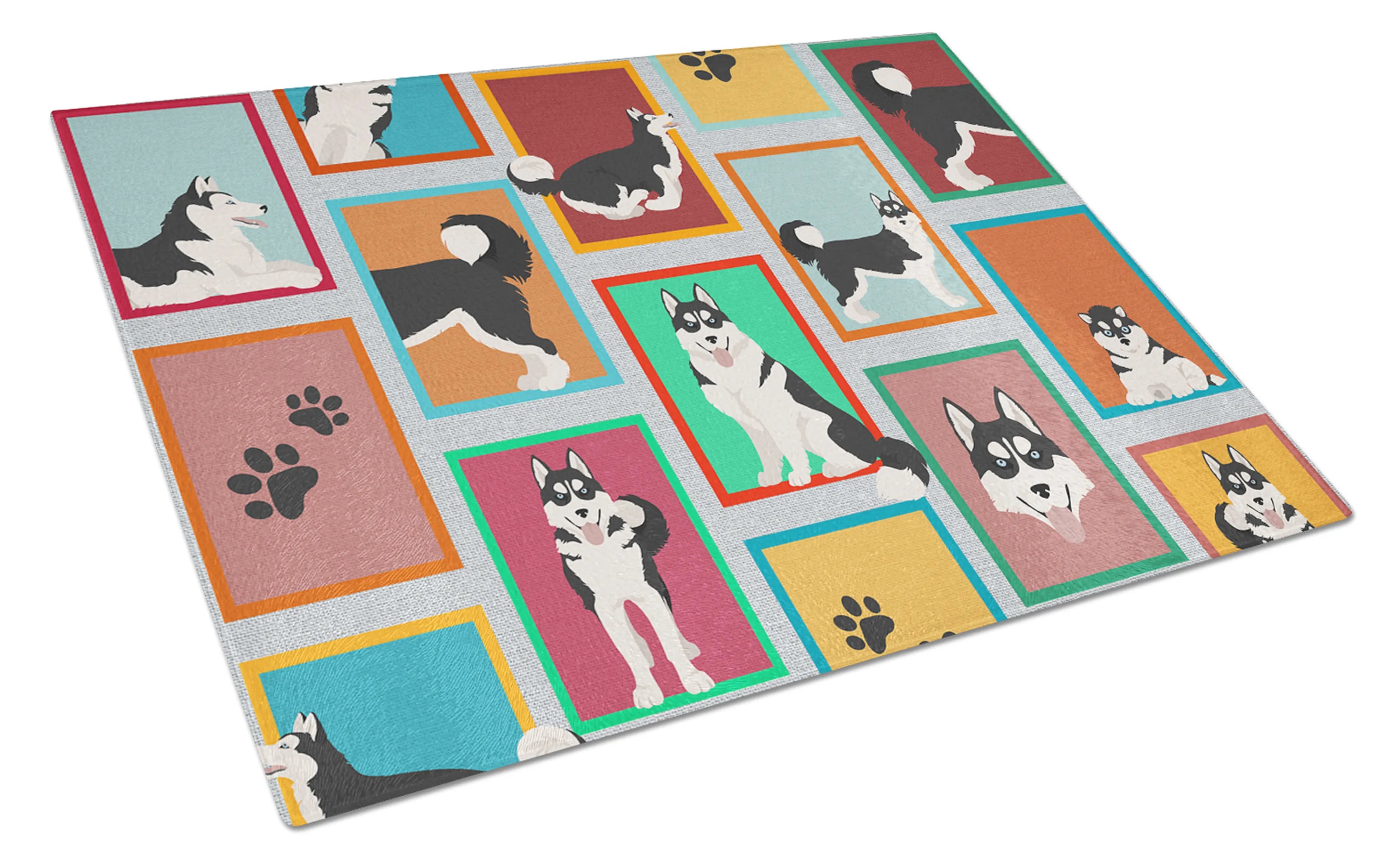 Lots of Dogs Glass Cutting Board - Size: LARGE | Pack Of: 1 | Collection name: Lots of dogs