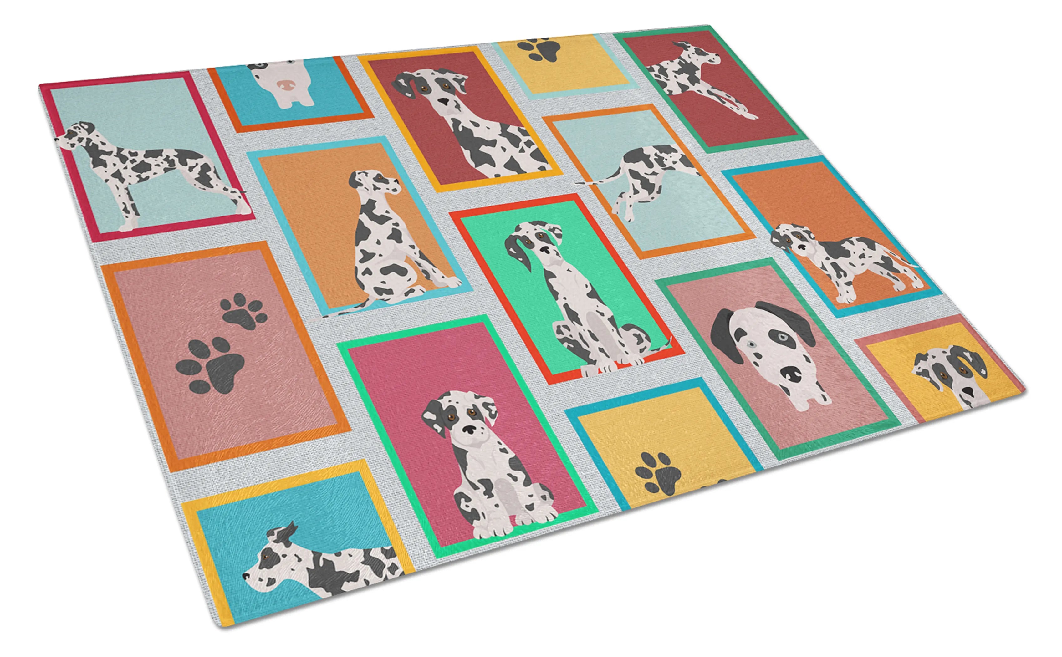 Lots of Dogs Glass Cutting Board - Size: LARGE | Pack Of: 1 | Collection name: Lots of dogs