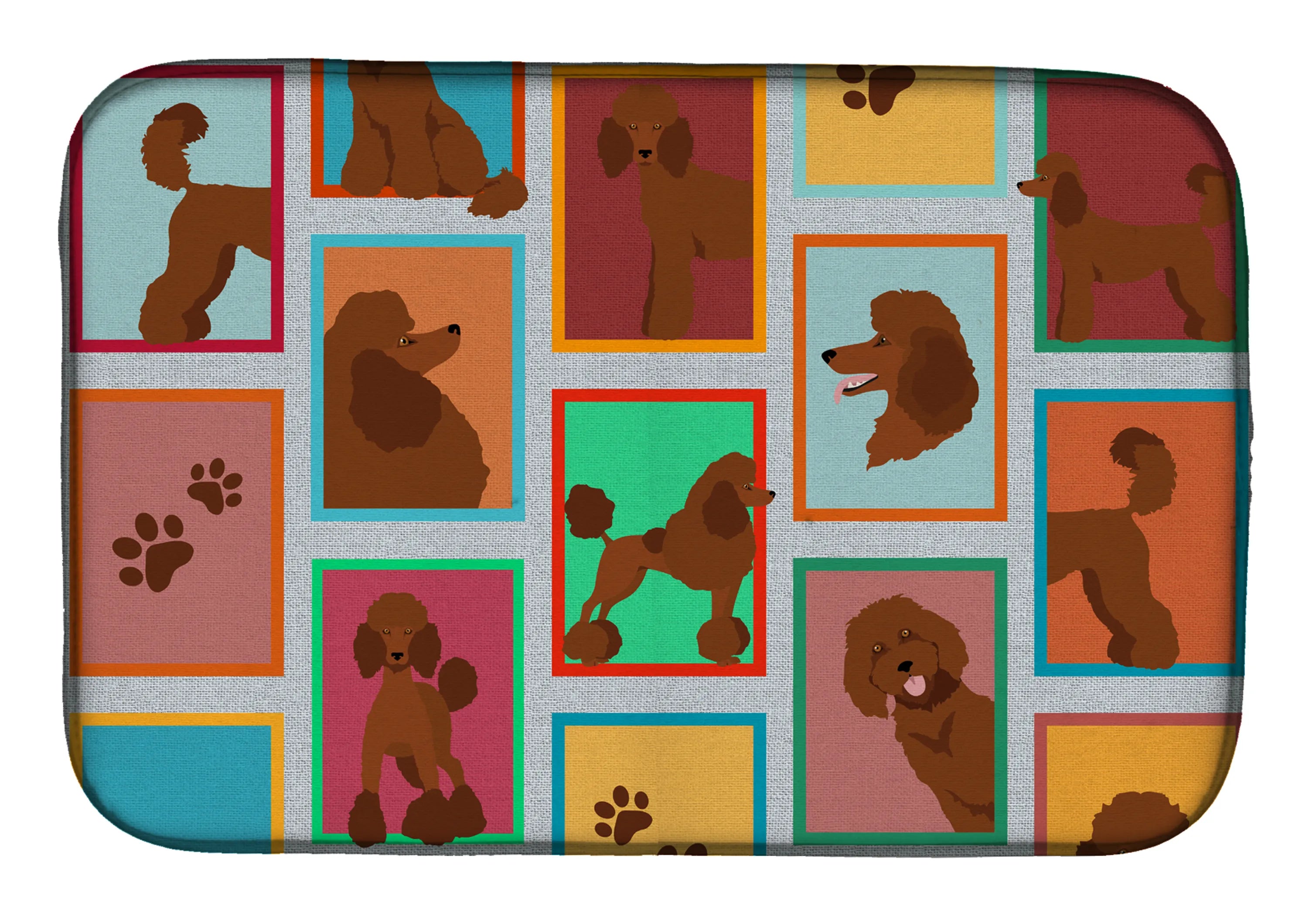 Lots of Dogs Dish Drying Mat - Size: 14  X 21" | Pack Of: 1 | Collection name: Lots of dogs