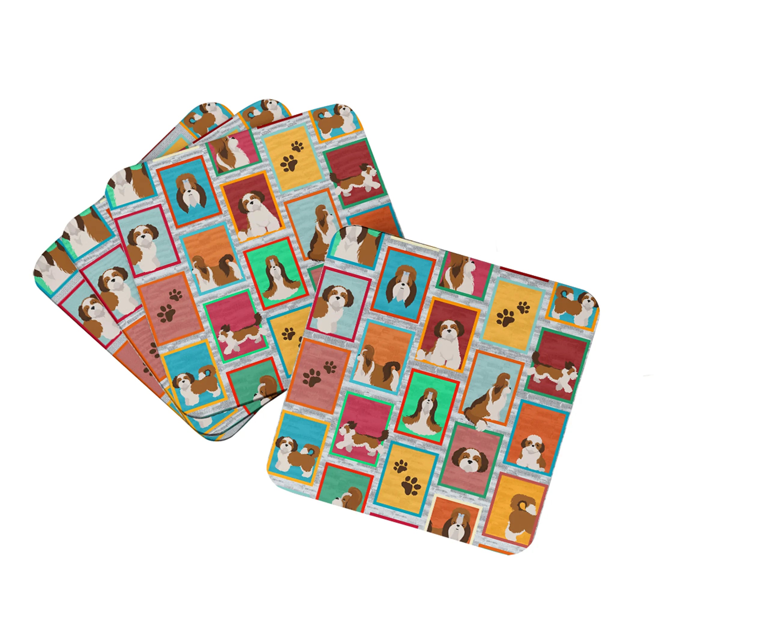 Lots of Dogs Foam Coasters - Size: 3.5 | Pack Of: 1 | Collection name: Lots of dogs