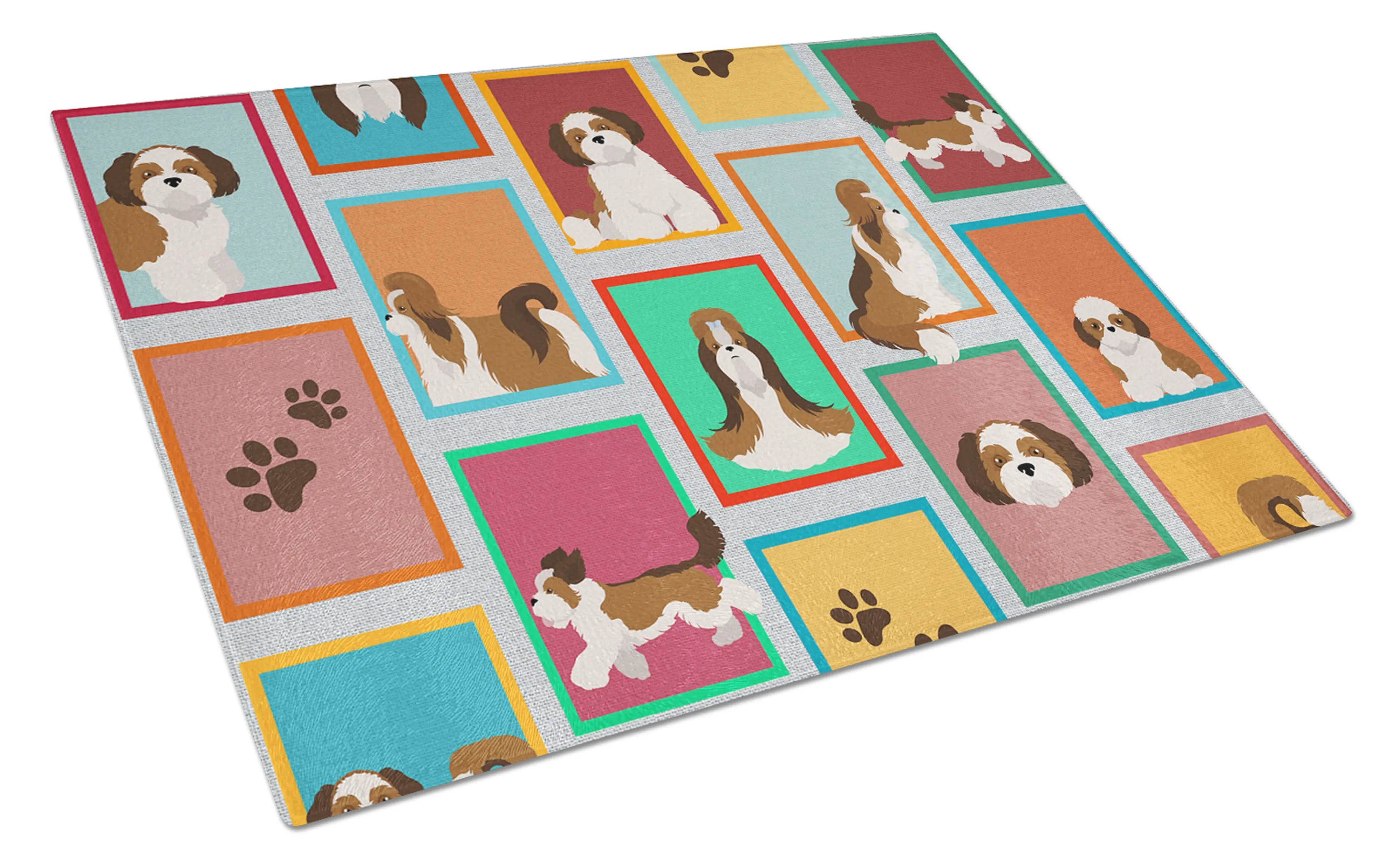 Lots of Dogs Glass Cutting Board - Size: LARGE | Pack Of: 1 | Collection name: Lots of dogs