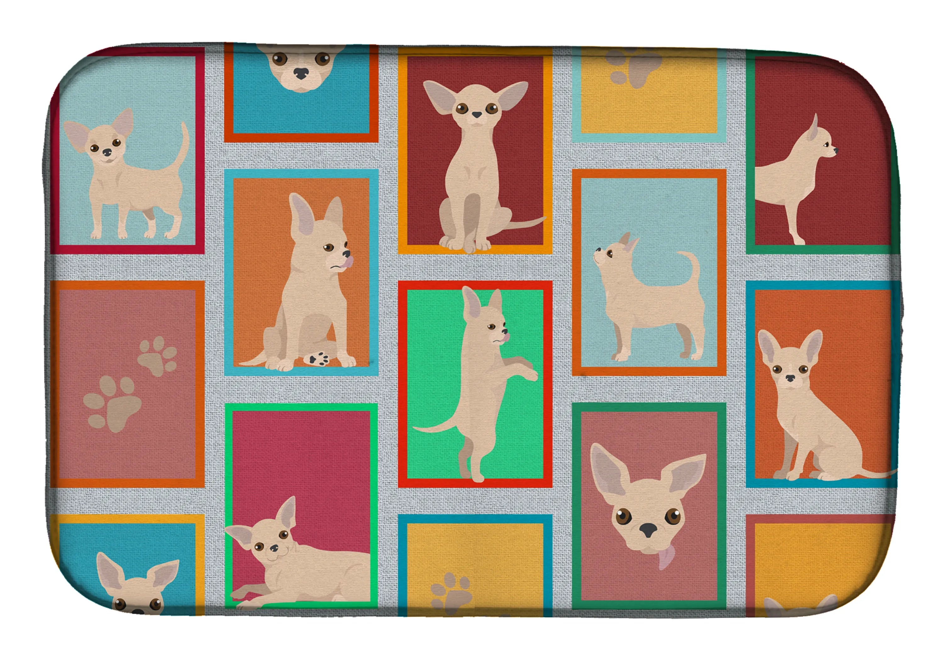 Lots of Dogs Dish Drying Mat - Size: 14  X 21" | Pack Of: 1 | Collection name: Lots of dogs
