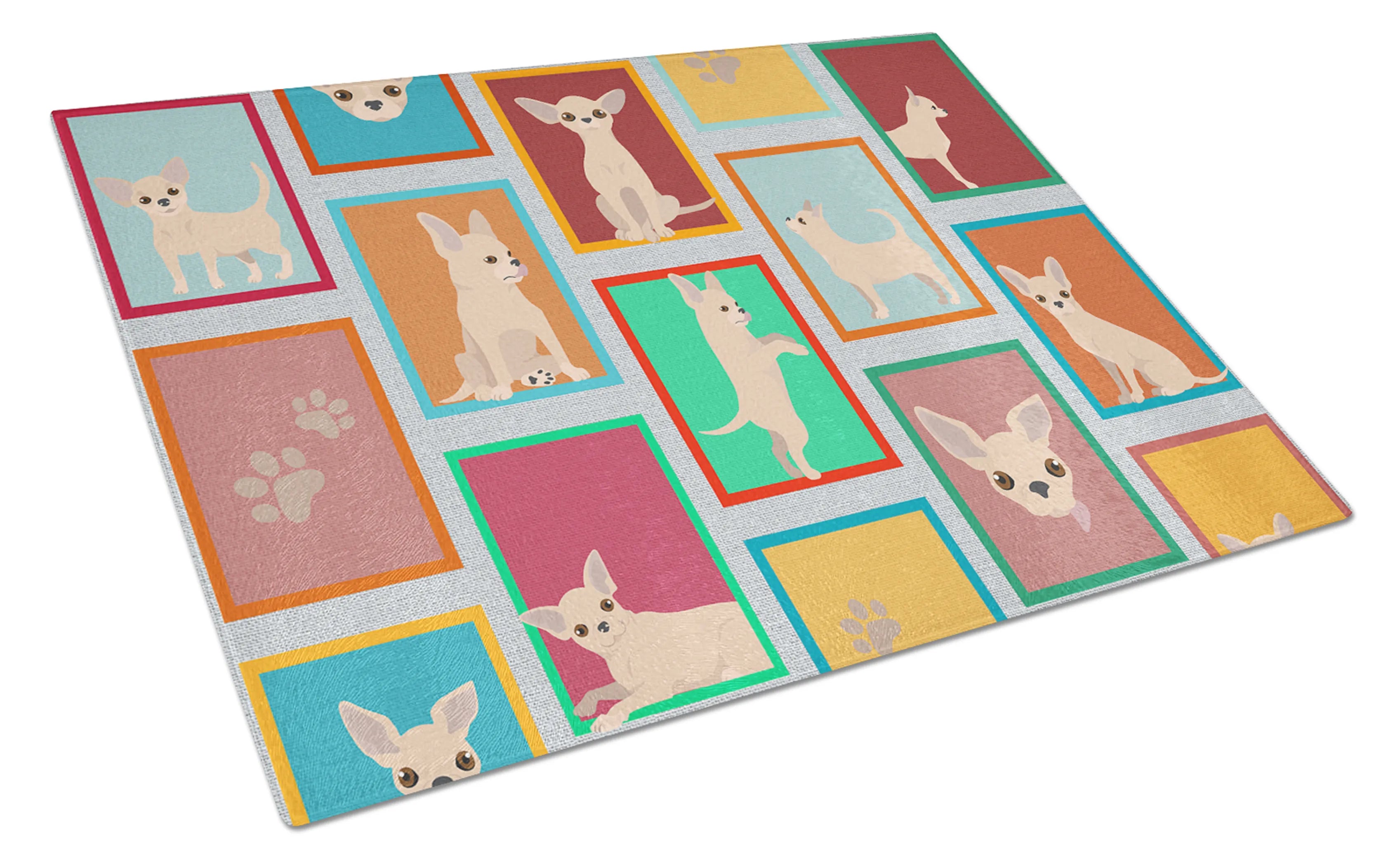Lots of Dogs Glass Cutting Board - Size: LARGE | Pack Of: 1 | Collection name: Lots of dogs