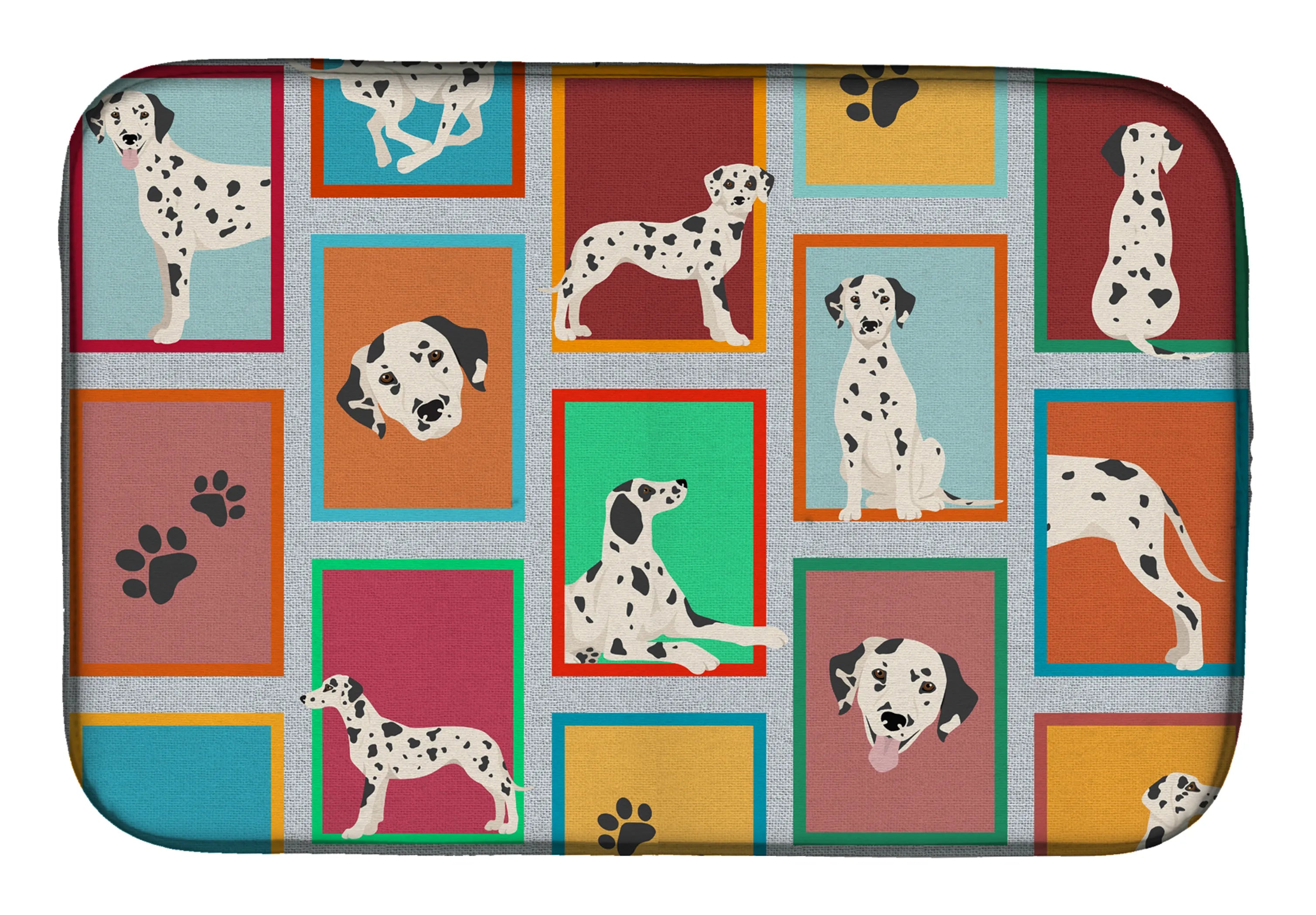 Lots of Dogs Dish Drying Mat - Size: 14  X 21" | Pack Of: 1 | Collection name: Lots of dogs