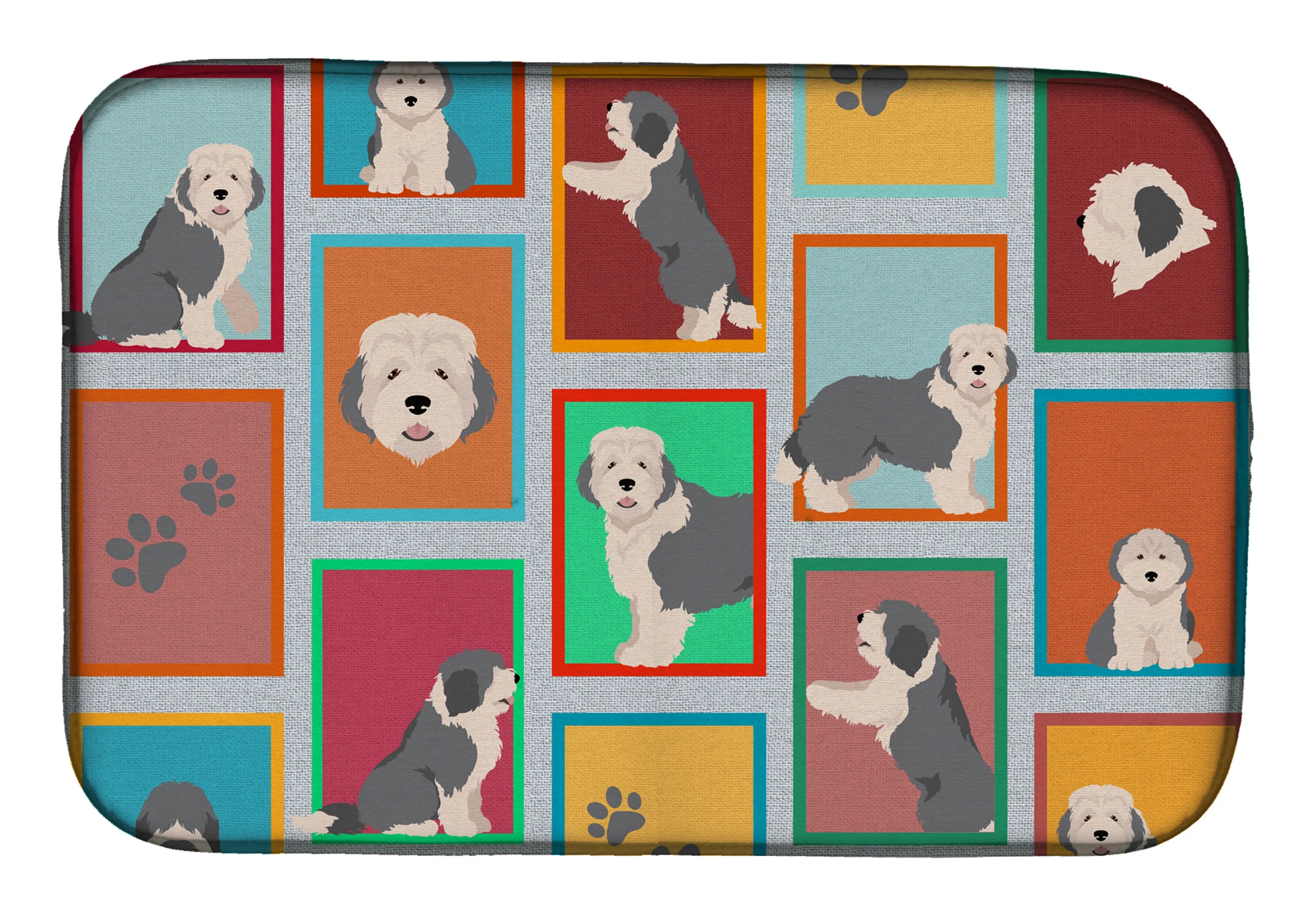 Lots of Dogs Dish Drying Mat - Size: 14  X 21" | Pack Of: 1 | Collection name: Lots of dogs