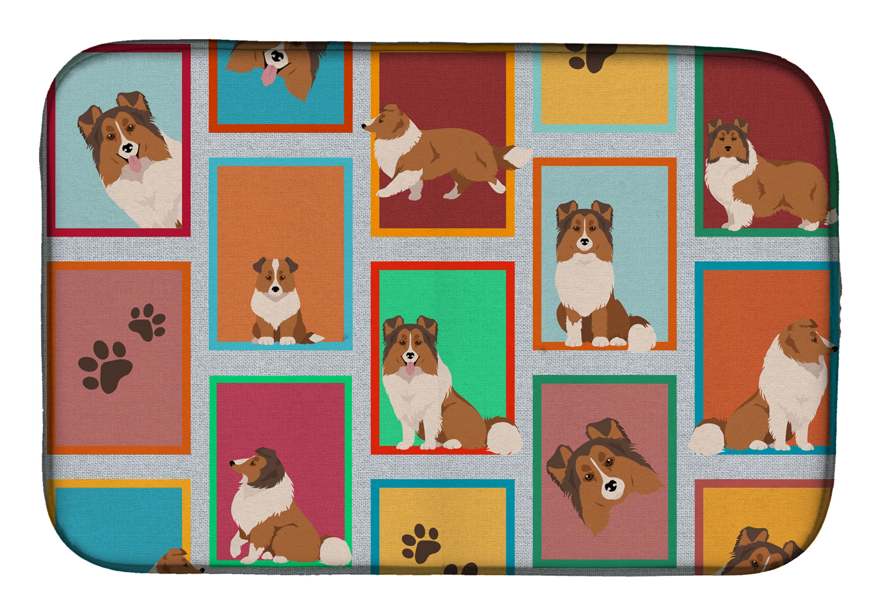 Lots of Dogs Dish Drying Mat - Size: 14  X 21" | Pack Of: 1 | Collection name: Lots of dogs