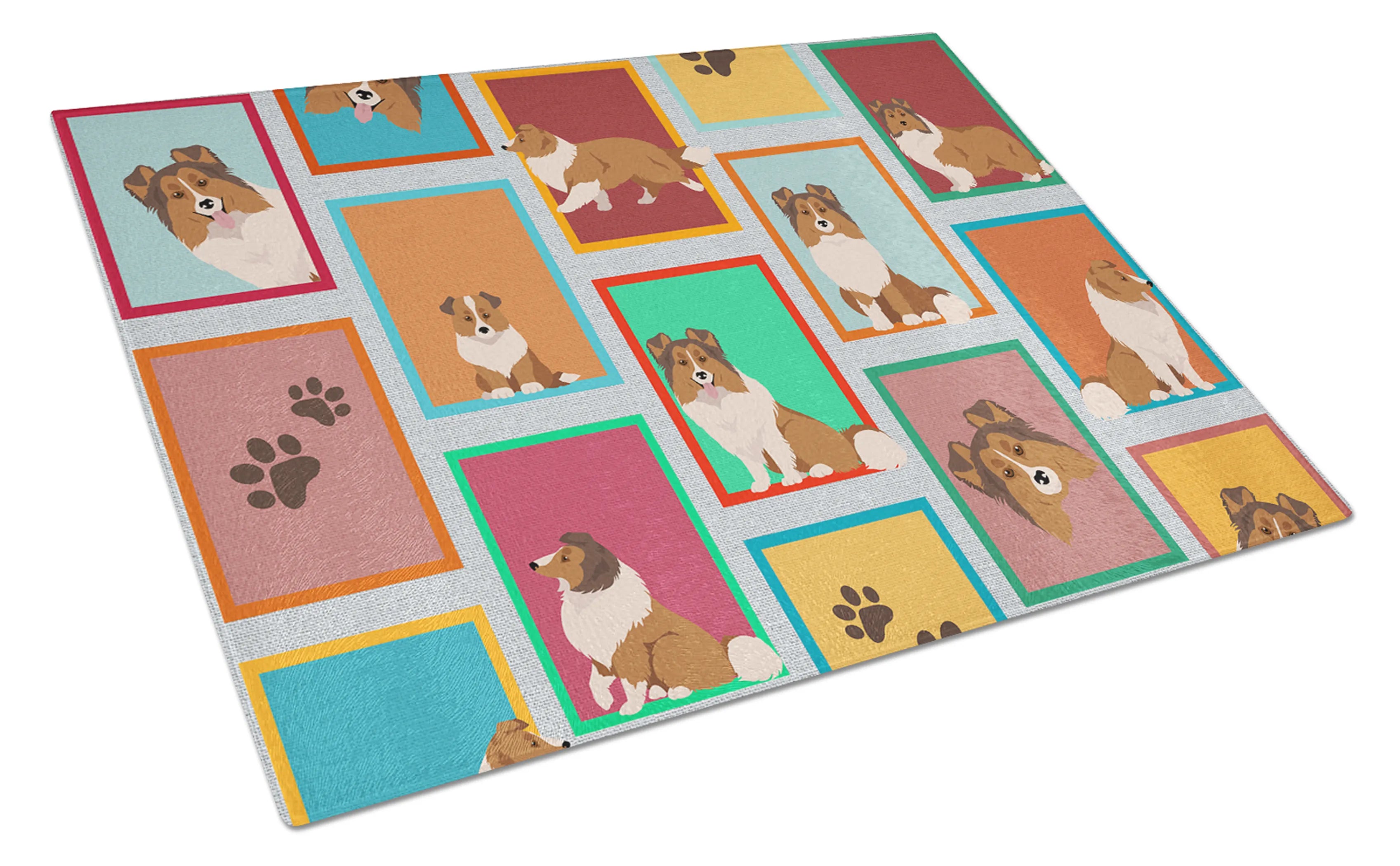 Lots of Dogs Glass Cutting Board - Size: LARGE | Pack Of: 1 | Collection name: Lots of dogs