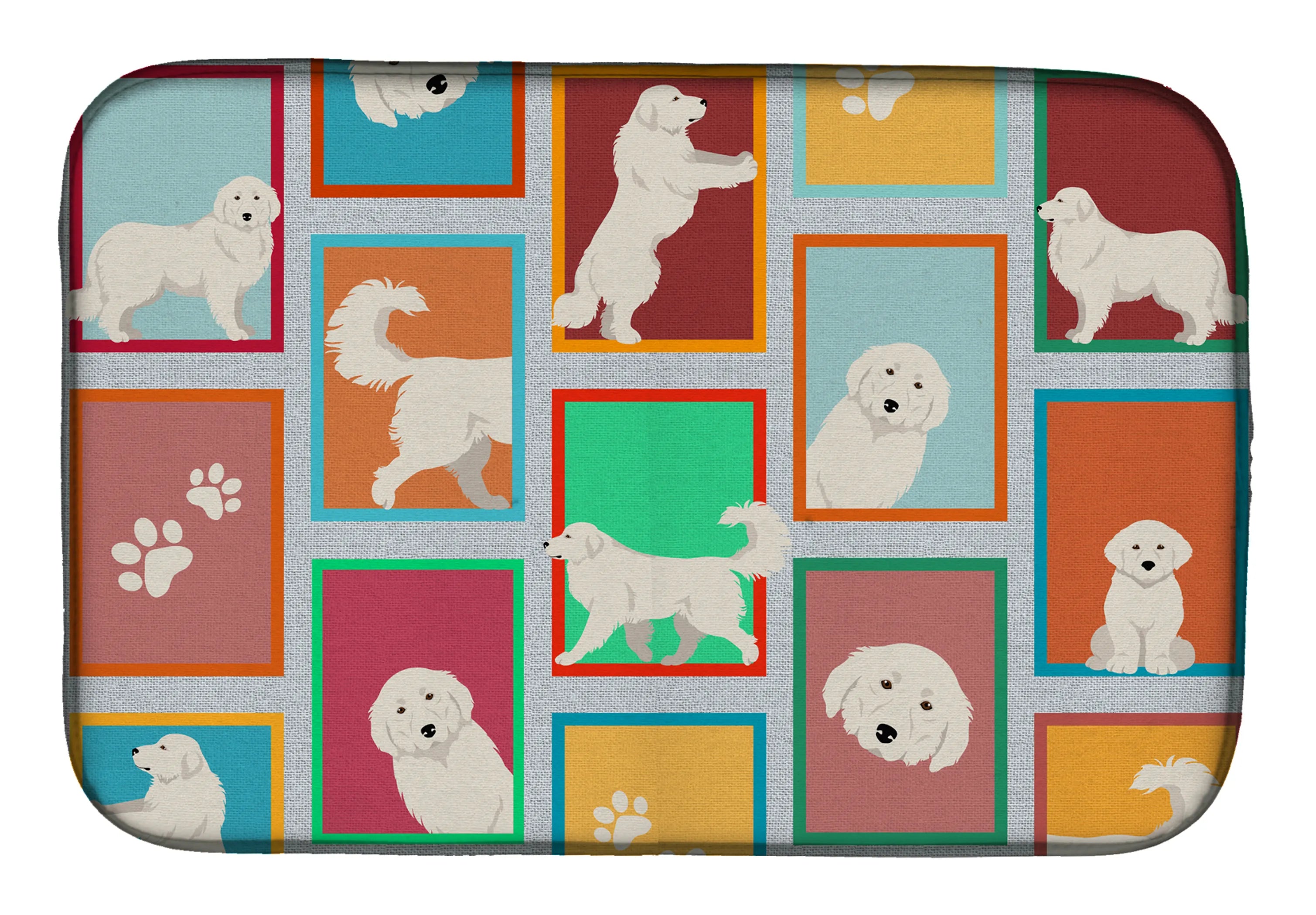 Lots of Dogs Dish Drying Mat - Size: 14  X 21" | Pack Of: 1 | Collection name: Lots of dogs