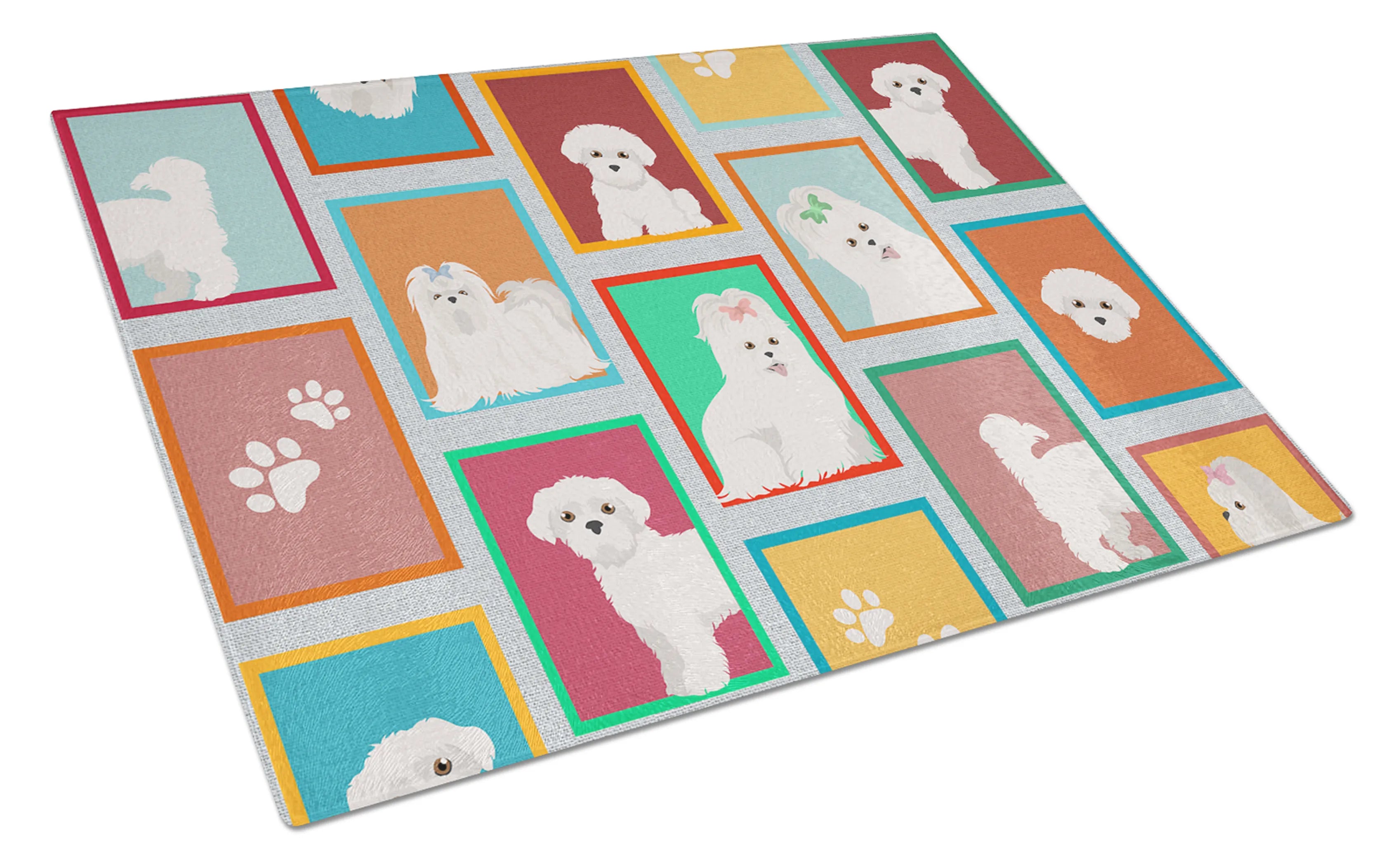 Lots of Dogs Glass Cutting Board - Size: LARGE | Pack Of: 1 | Collection name: Lots of dogs