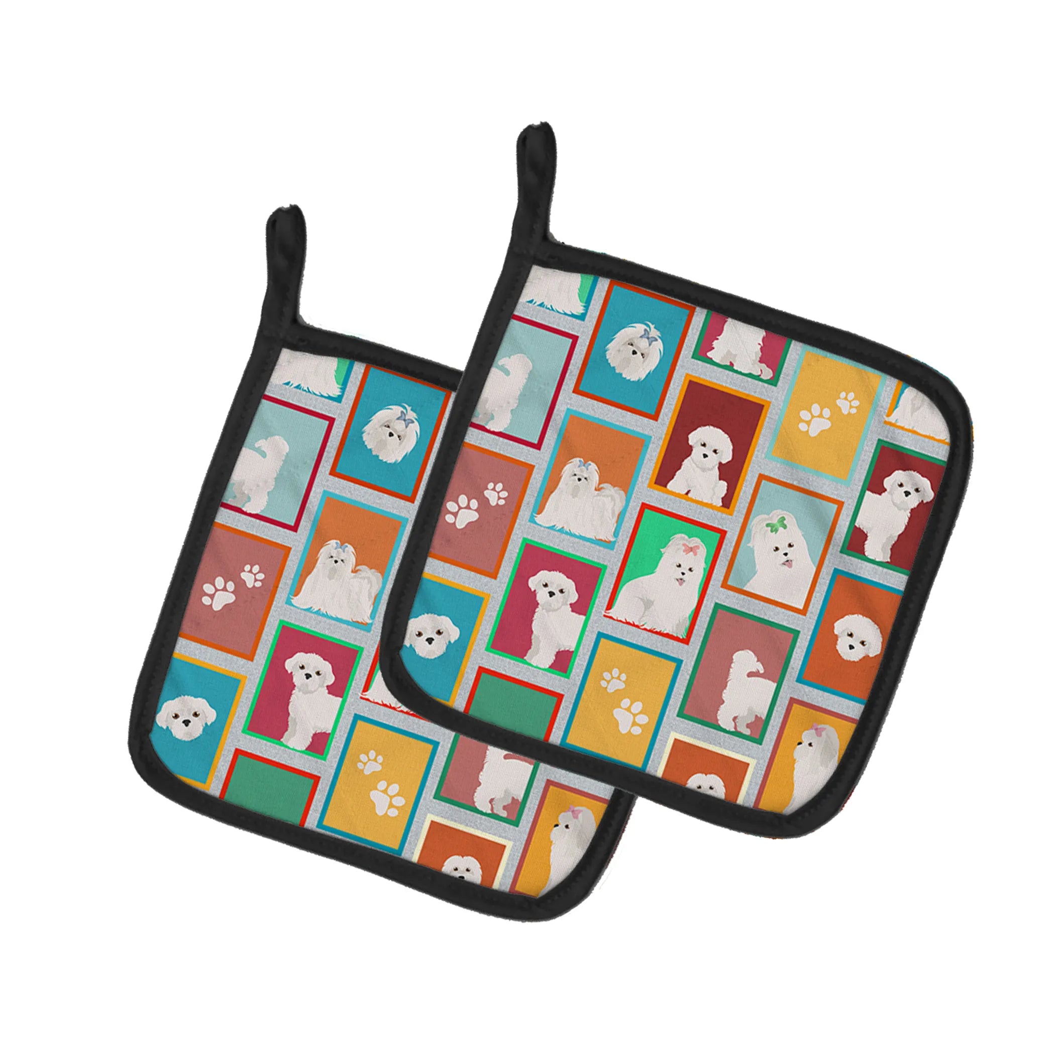 Lots of Dogs Pair of Pot Holders - Size: 7.5HX7.5W | Pack Of: 1 | Collection name: Lots of dogs