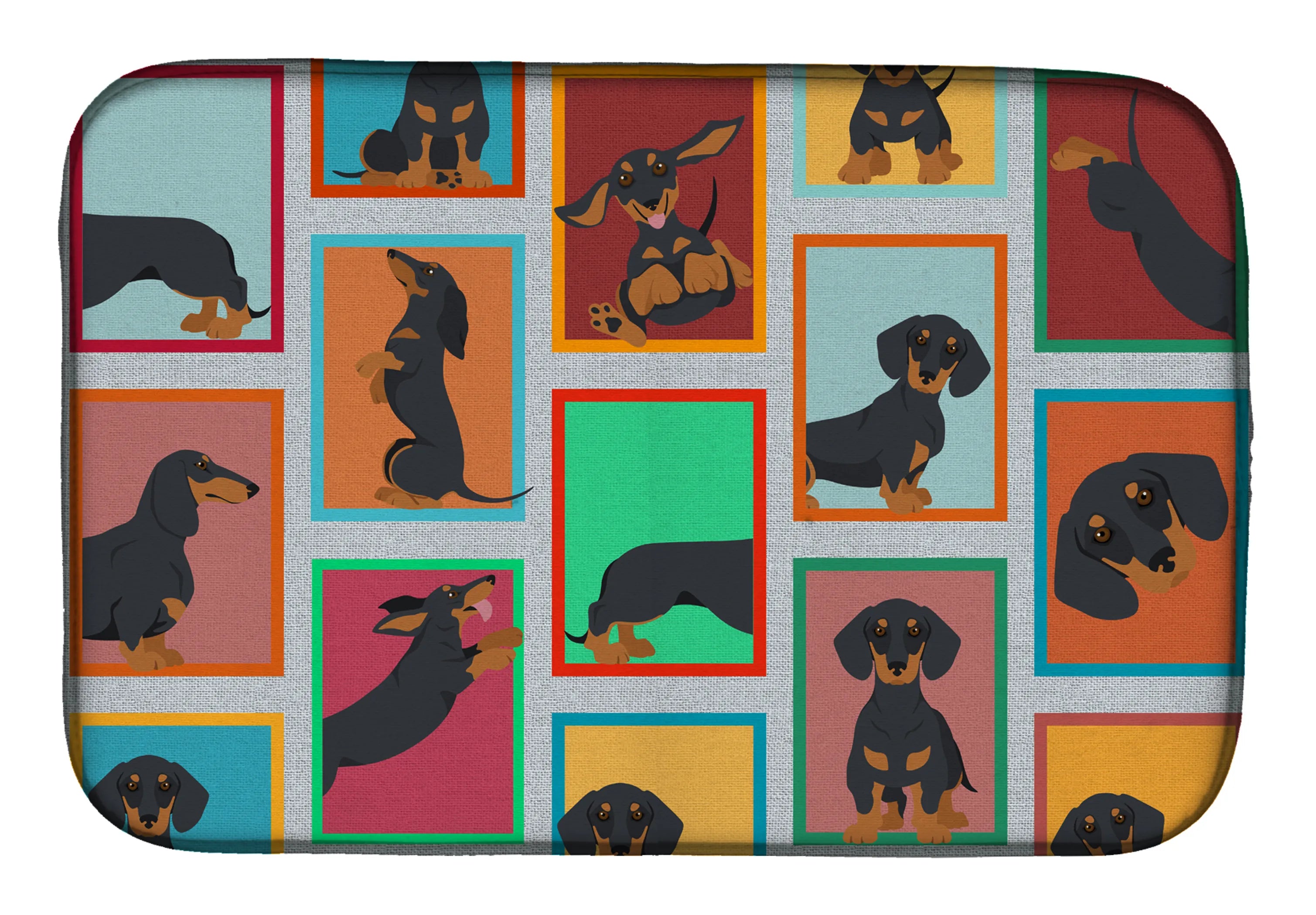 Lots of Dogs Dish Drying Mat - Size: 14  X 21" | Pack Of: 1 | Collection name: Lots of dogs