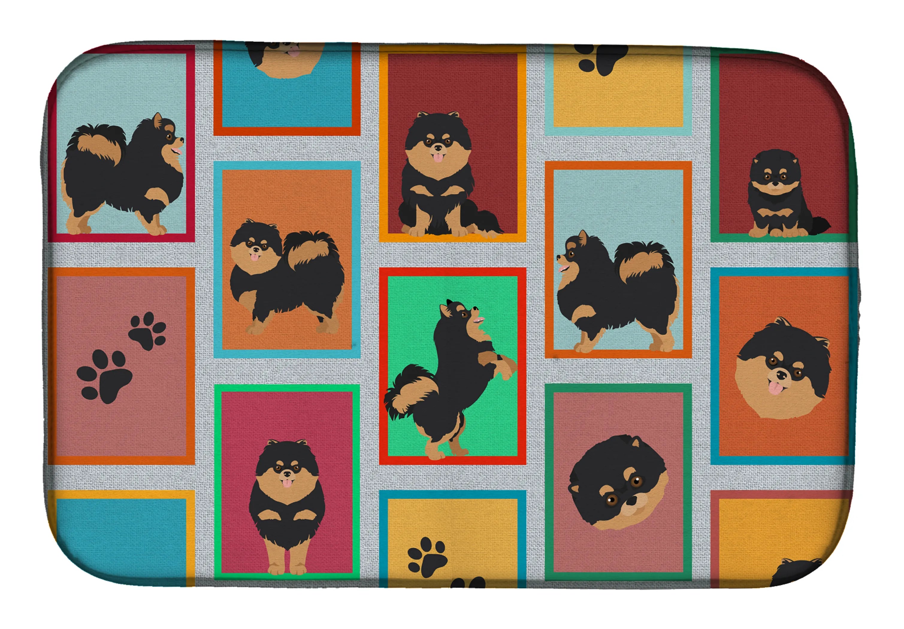 Lots of Dogs Dish Drying Mat - Size: 14  X 21" | Pack Of: 1 | Collection name: Lots of dogs