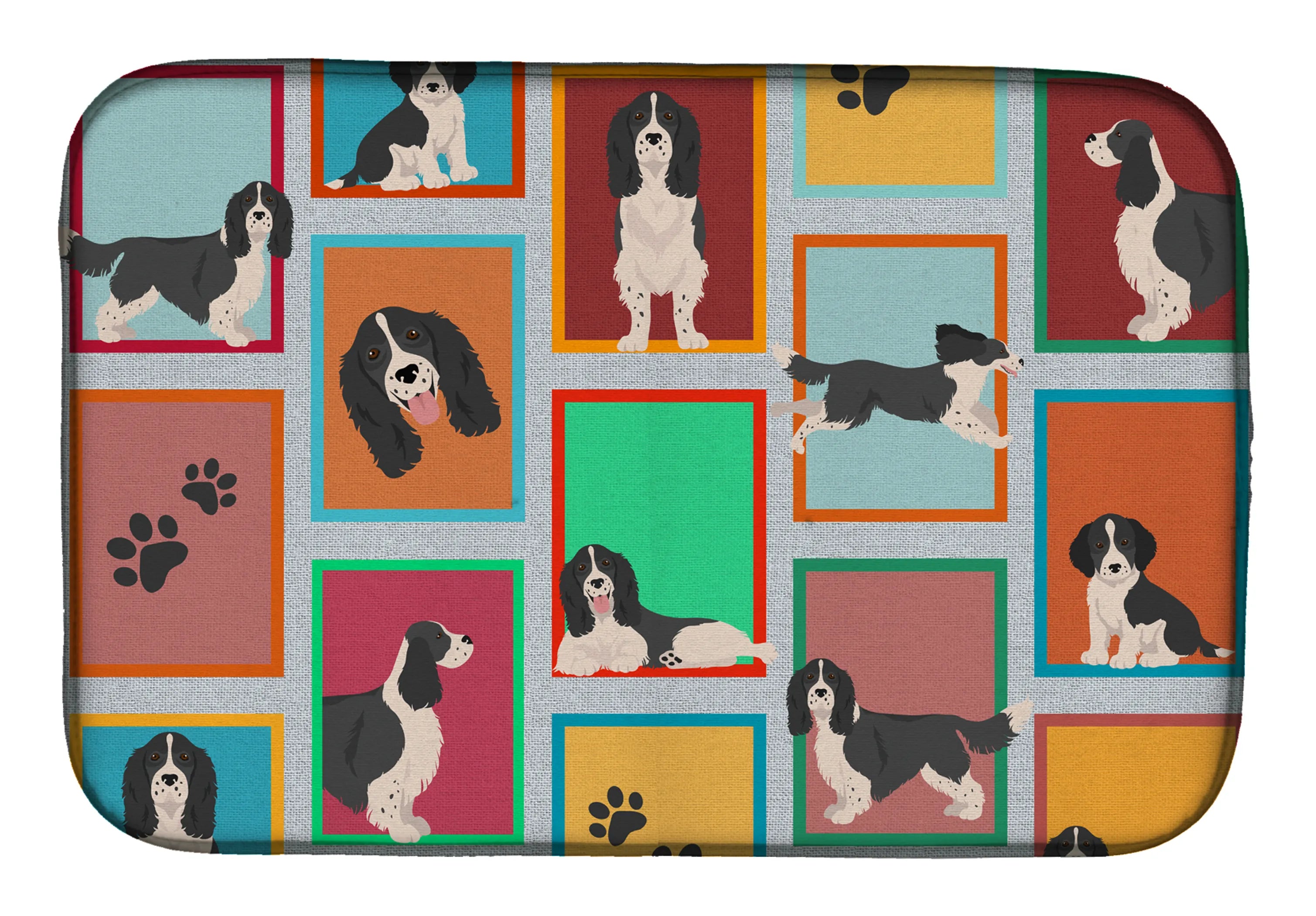 Lots of Dogs Dish Drying Mat - Size: 14  X 21" | Pack Of: 1 | Collection name: Lots of dogs