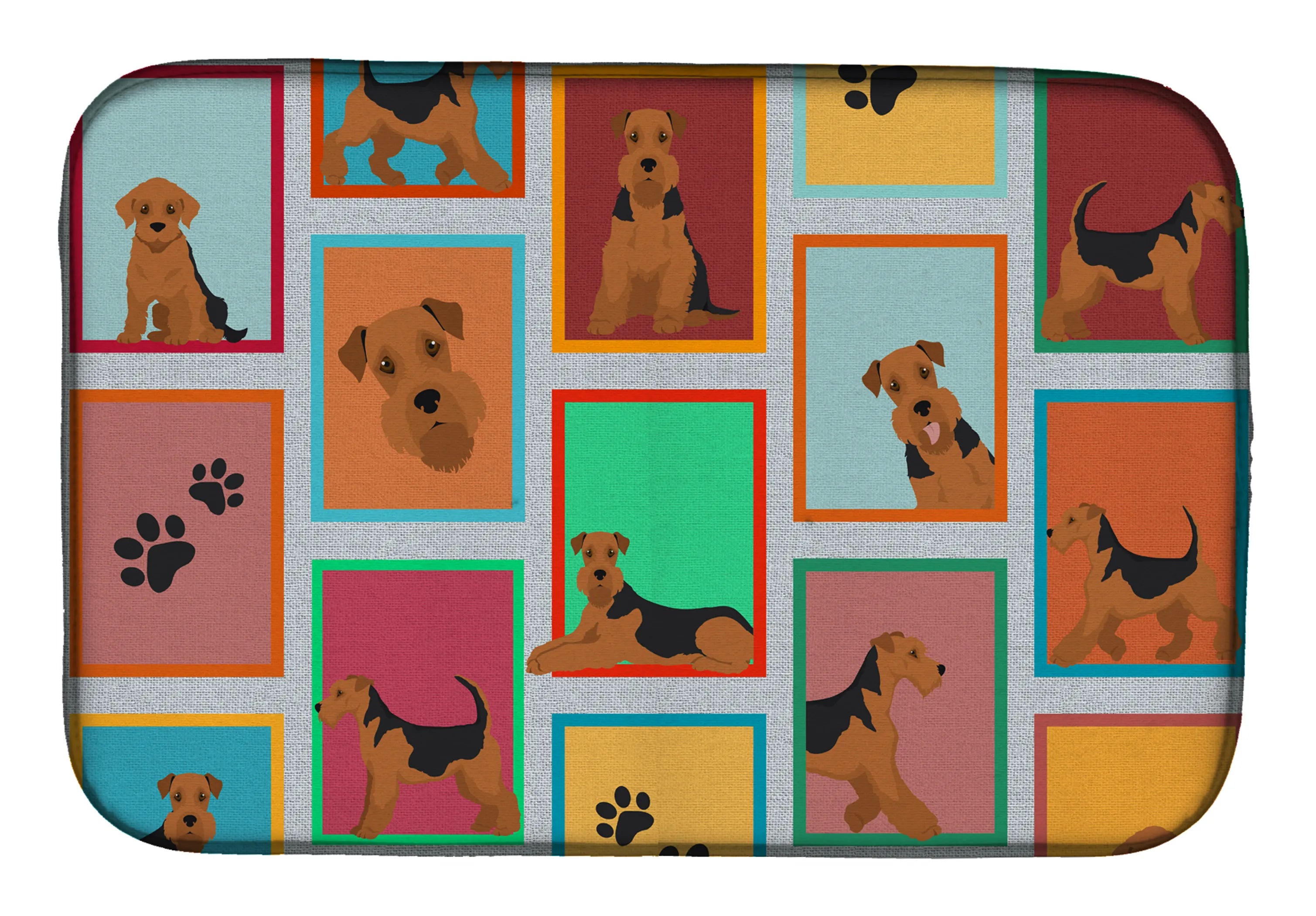 Lots of Dogs Dish Drying Mat - Size: 14  X 21" | Pack Of: 1 | Collection name: Lots of dogs