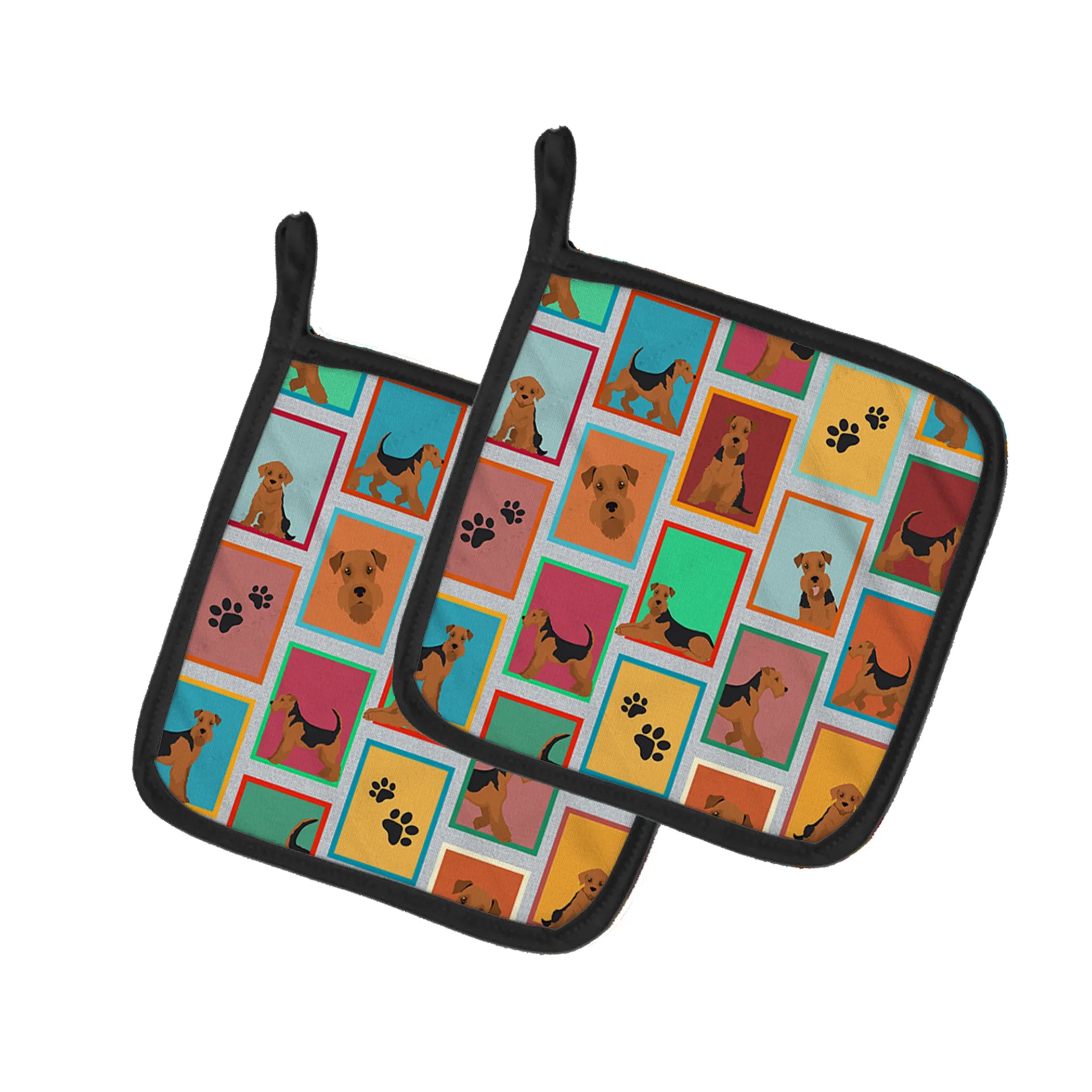 Lots of Dogs Pair of Pot Holders - Size: 7.5HX7.5W | Pack Of: 1 | Collection name: Lots of dogs
