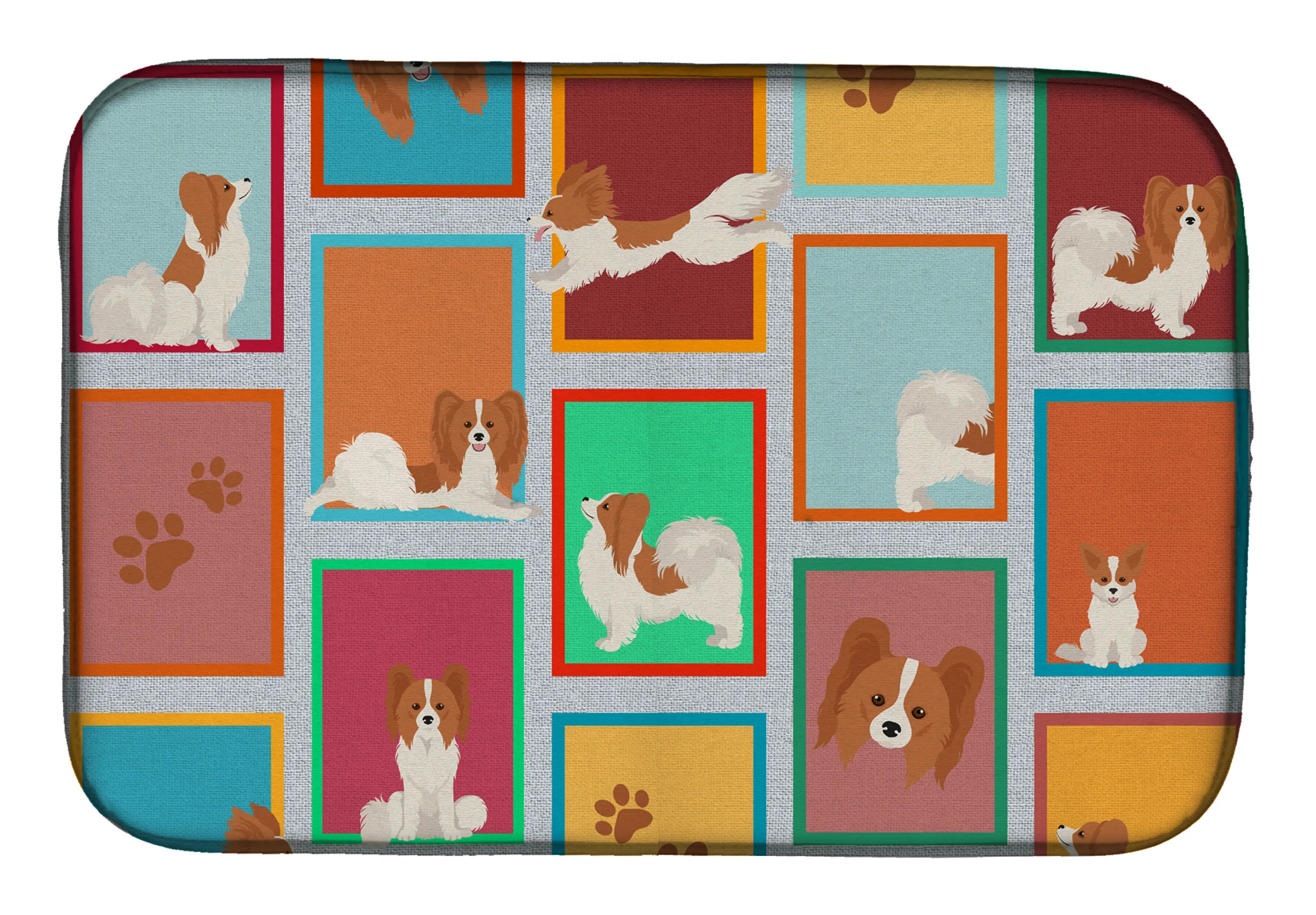 Lots of Dogs Dish Drying Mat - Size: 14  X 21" | Pack Of: 1 | Collection name: Lots of dogs